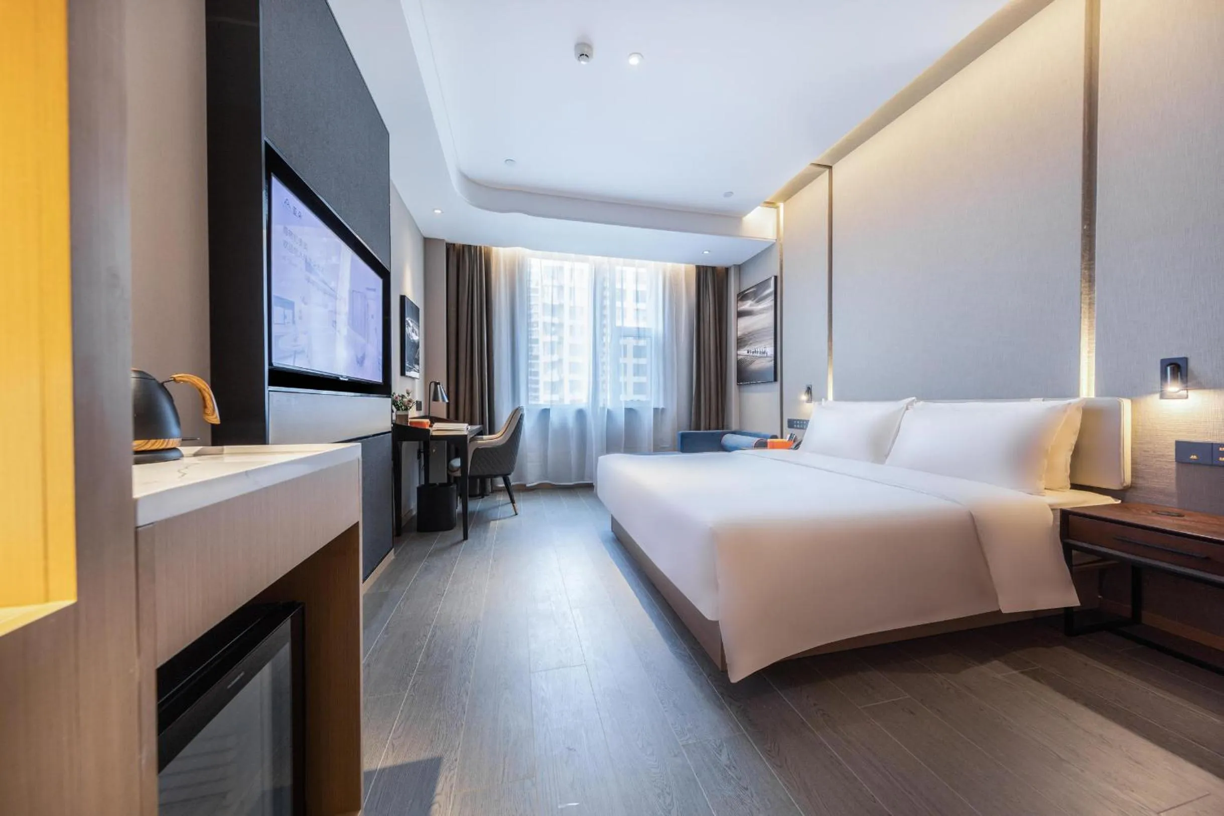 Bed in Atour Hotel Taiyuan Changfeng Business Center Wanxiang City