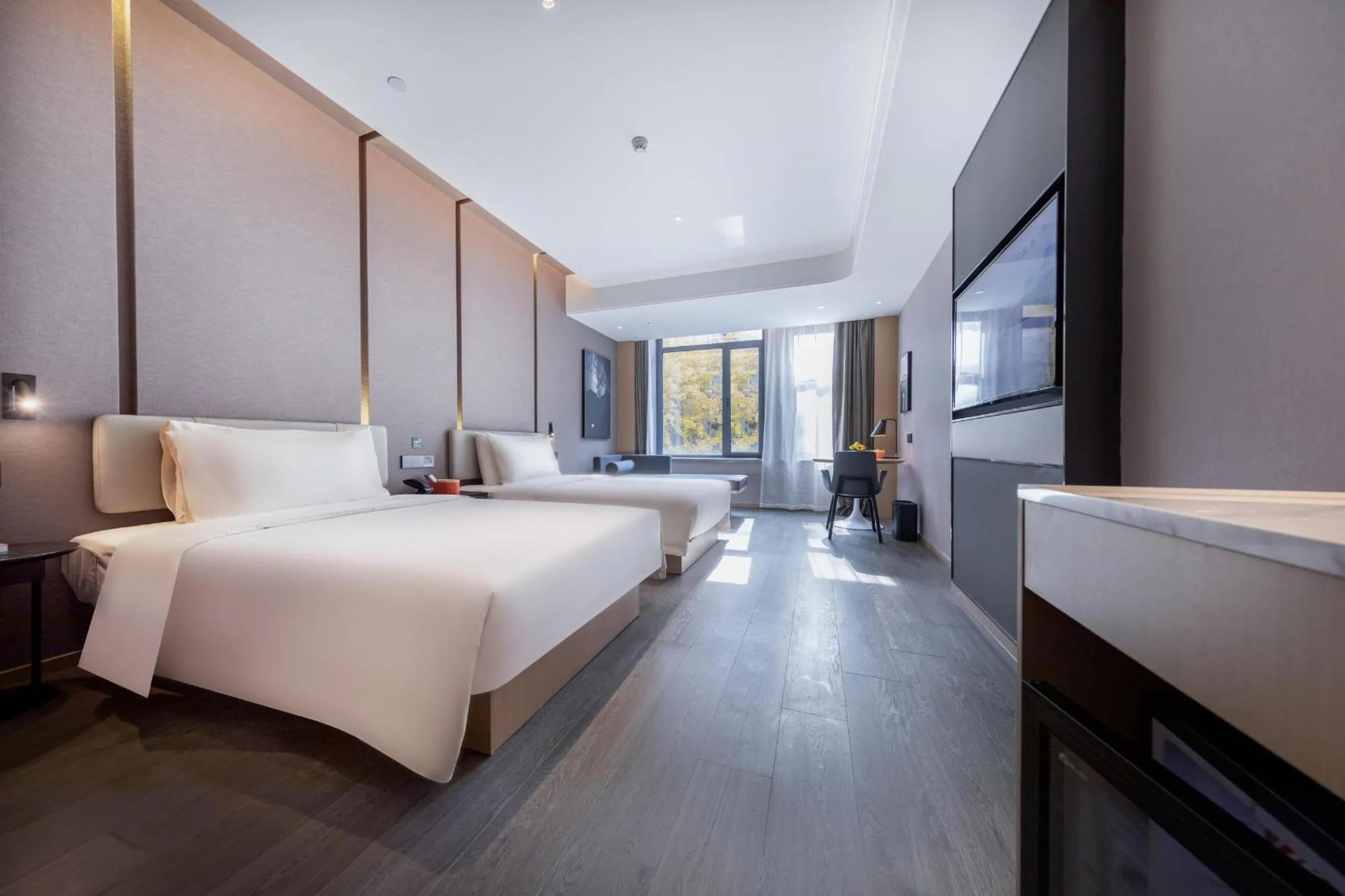 Bed in Atour Hotel Nanjing Xianlin Unviersity Town