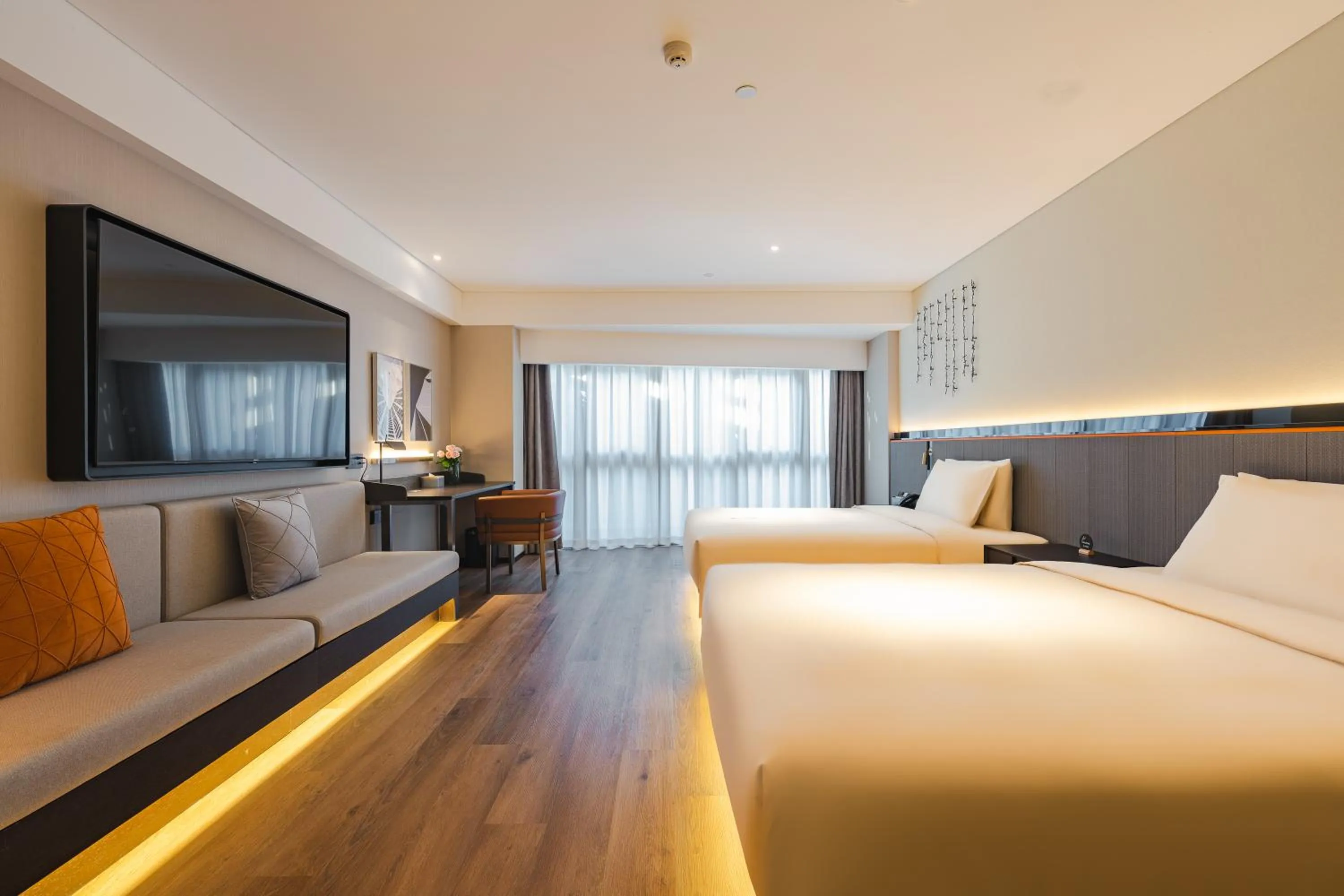 Bed in Atour S Hotel Wuxi Nanchang Street