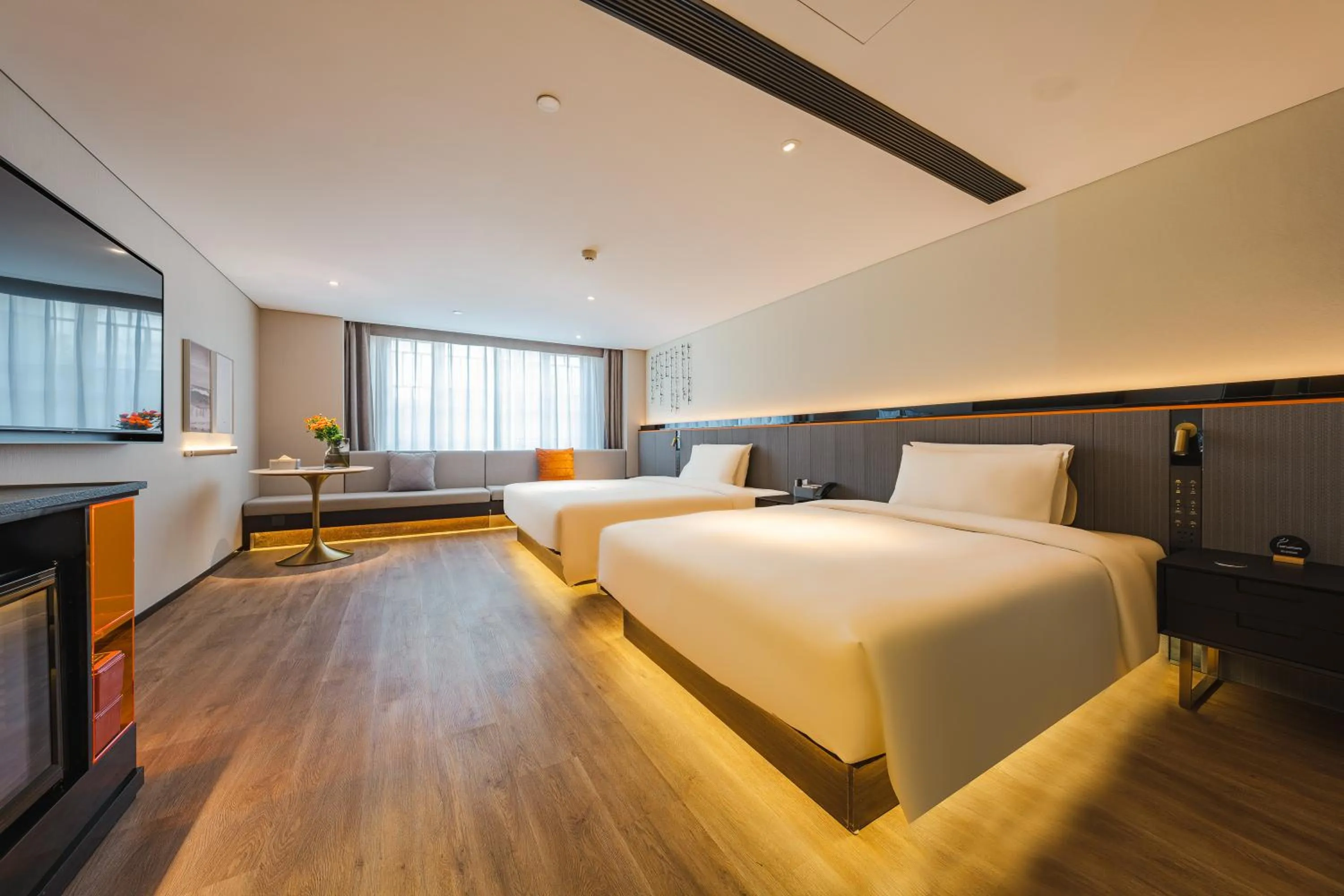 Bed in Atour S Hotel Wuxi Nanchang Street
