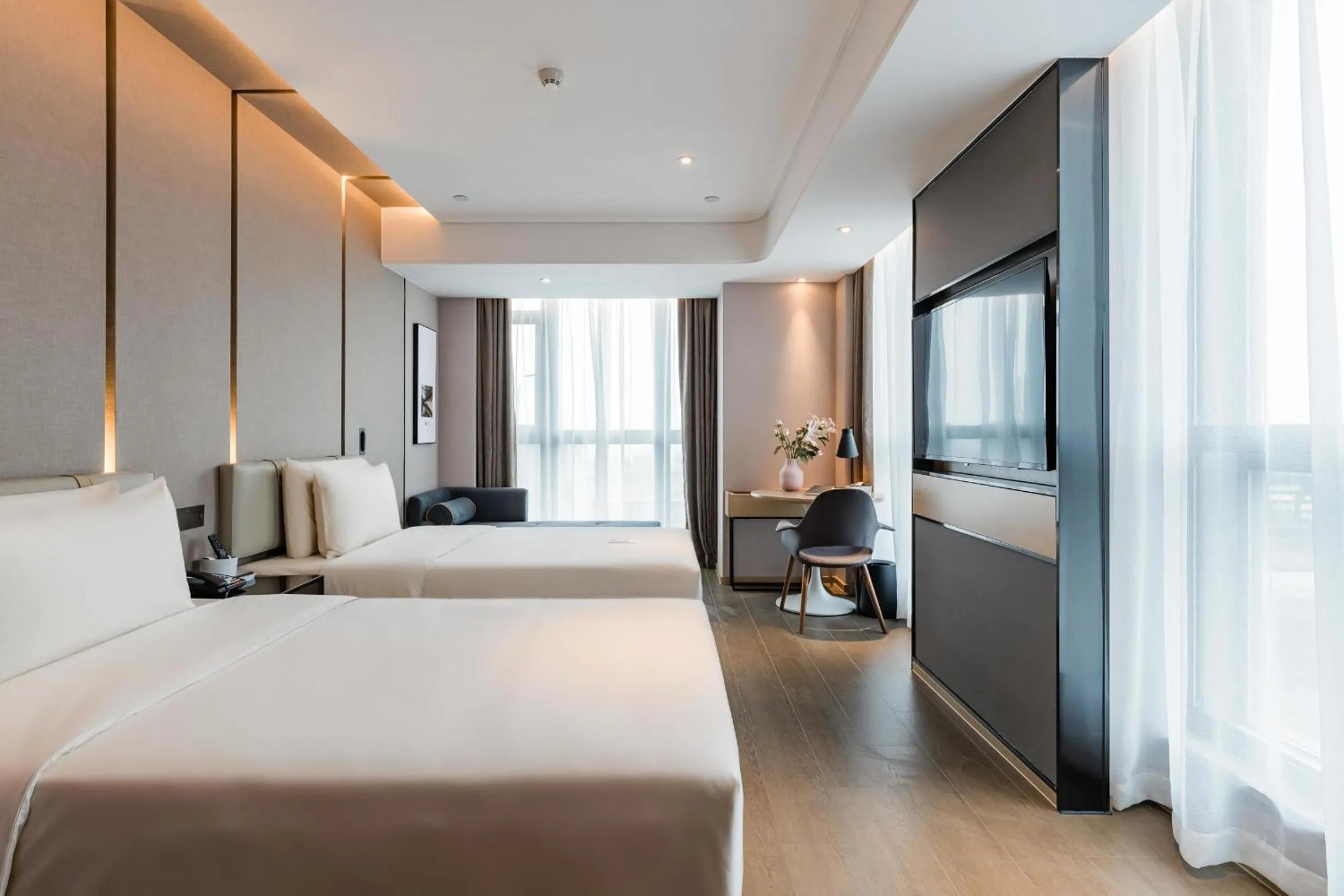 Bed in Atour Hotel Suzhou North High-Speed Railway Station