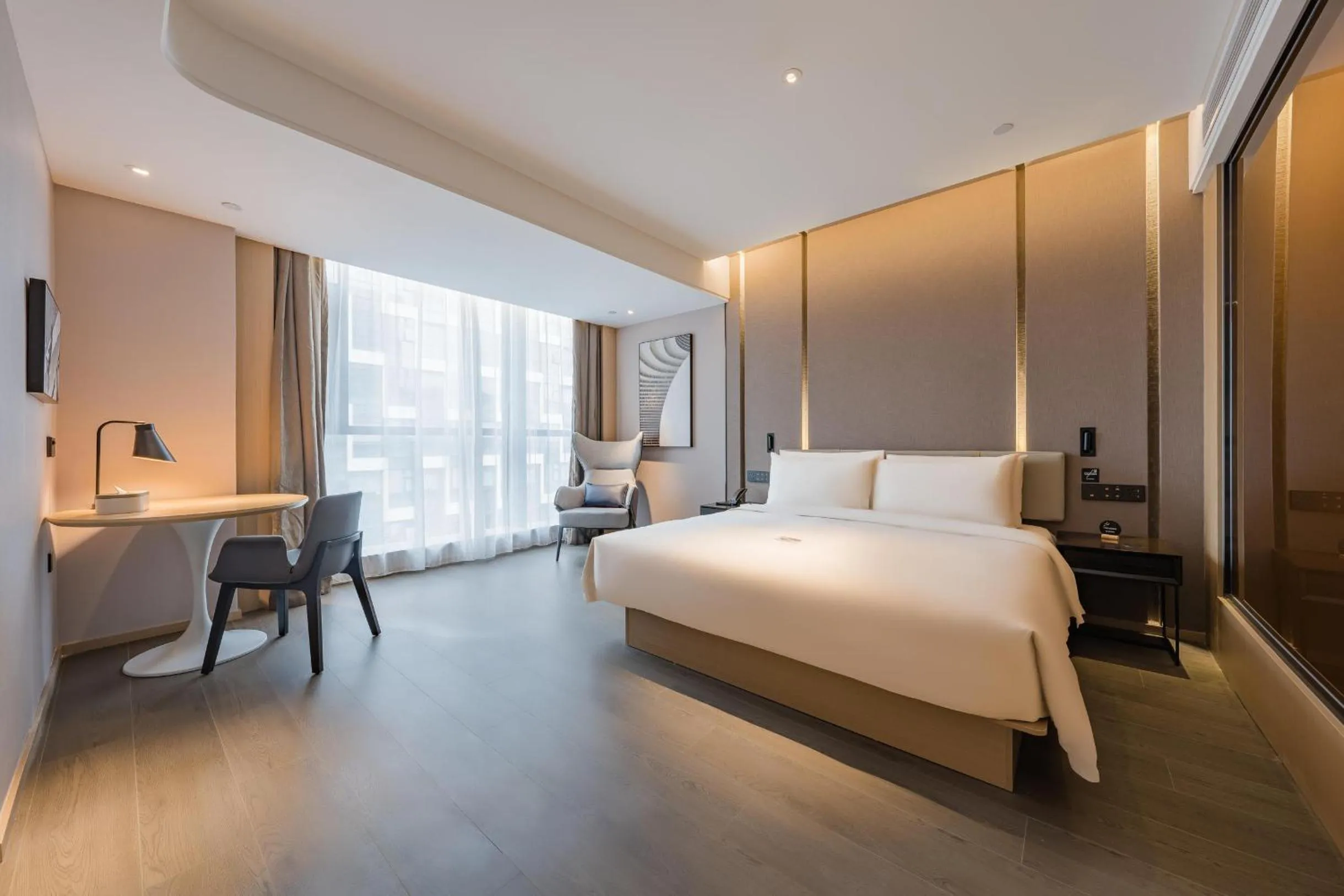 Bed in Atour Hotel Suzhou Wujiang Suzhou Bay