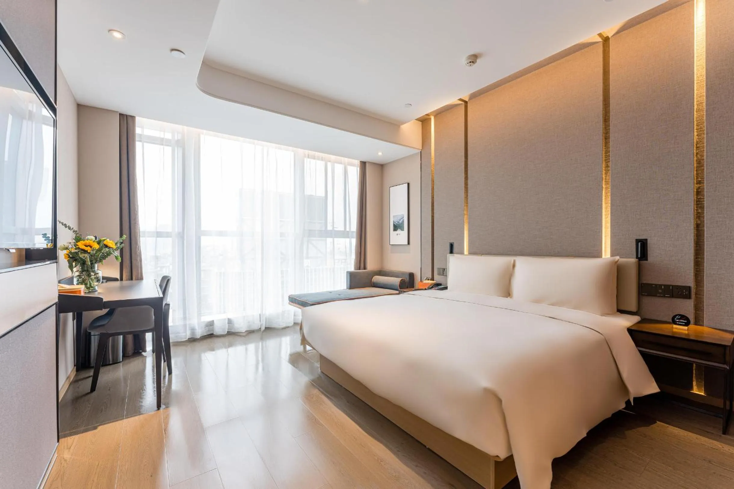 Bed in Atour Hotel Yiwu International Trade Transportation Center