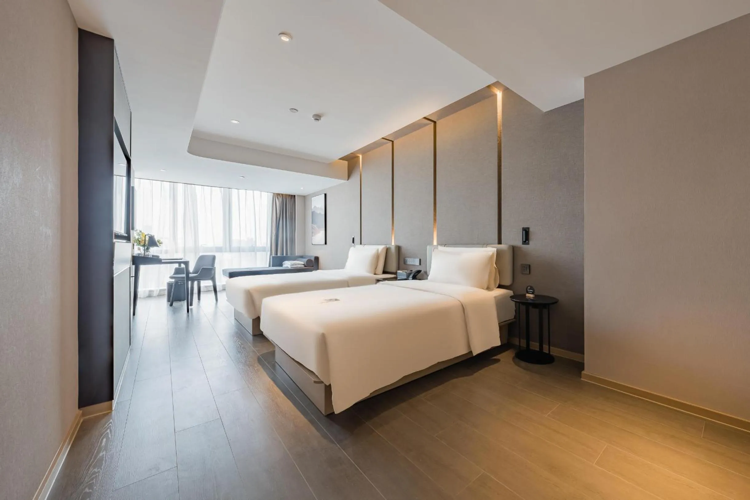Photo of the whole room, Bed in Atour Hotel Hefei USTC Huangshan Road