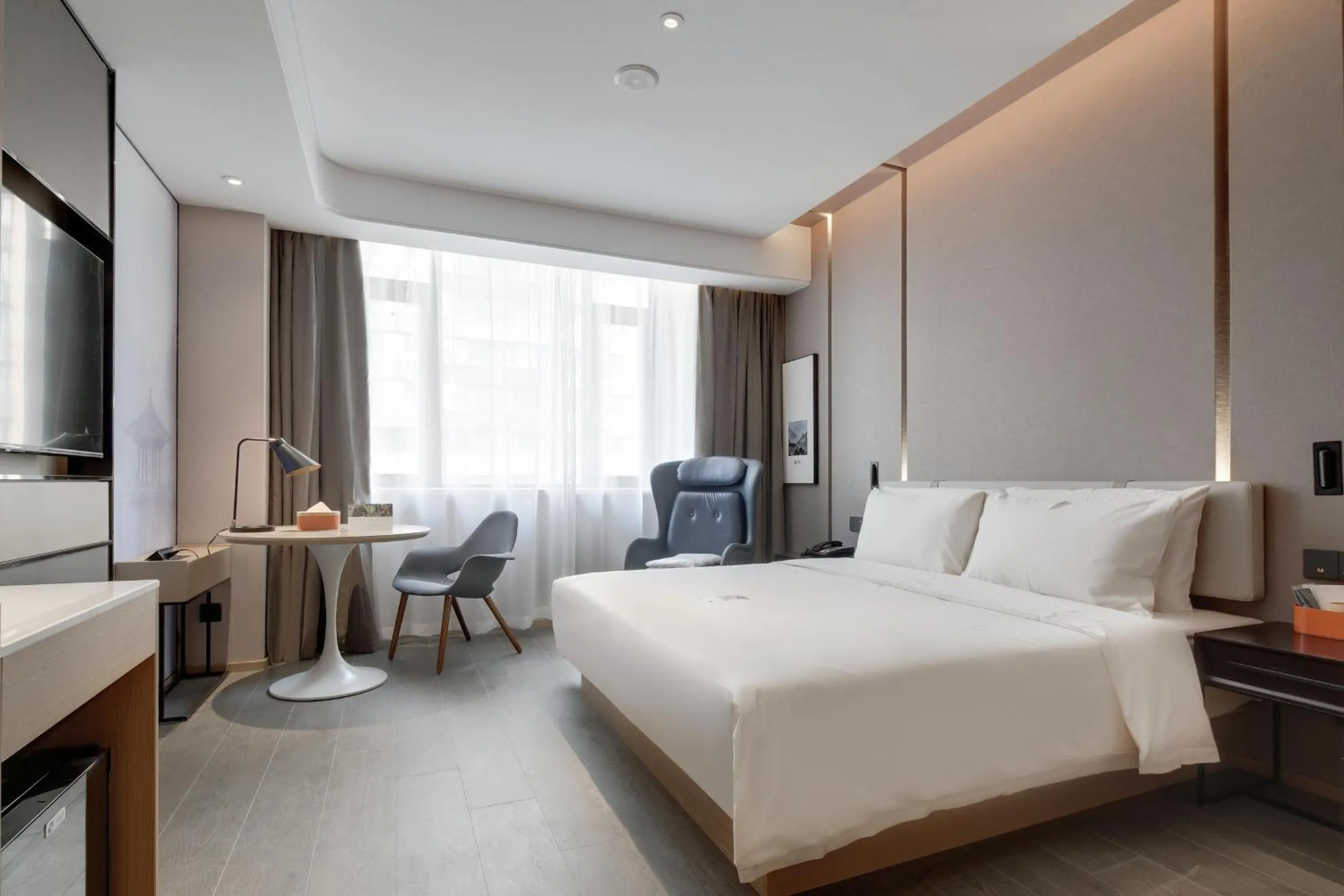 Bed in Atour Hotel Jinan High-Speed East Railway Station