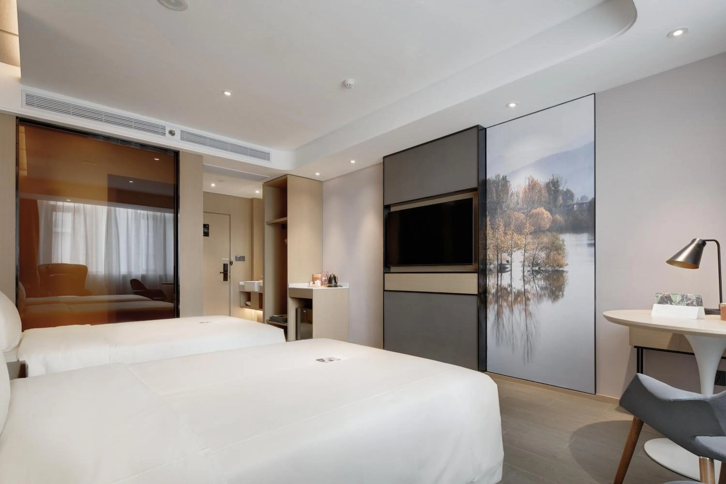 Photo of the whole room, Bed in Atour Hotel Jinan High-Speed East Railway Station