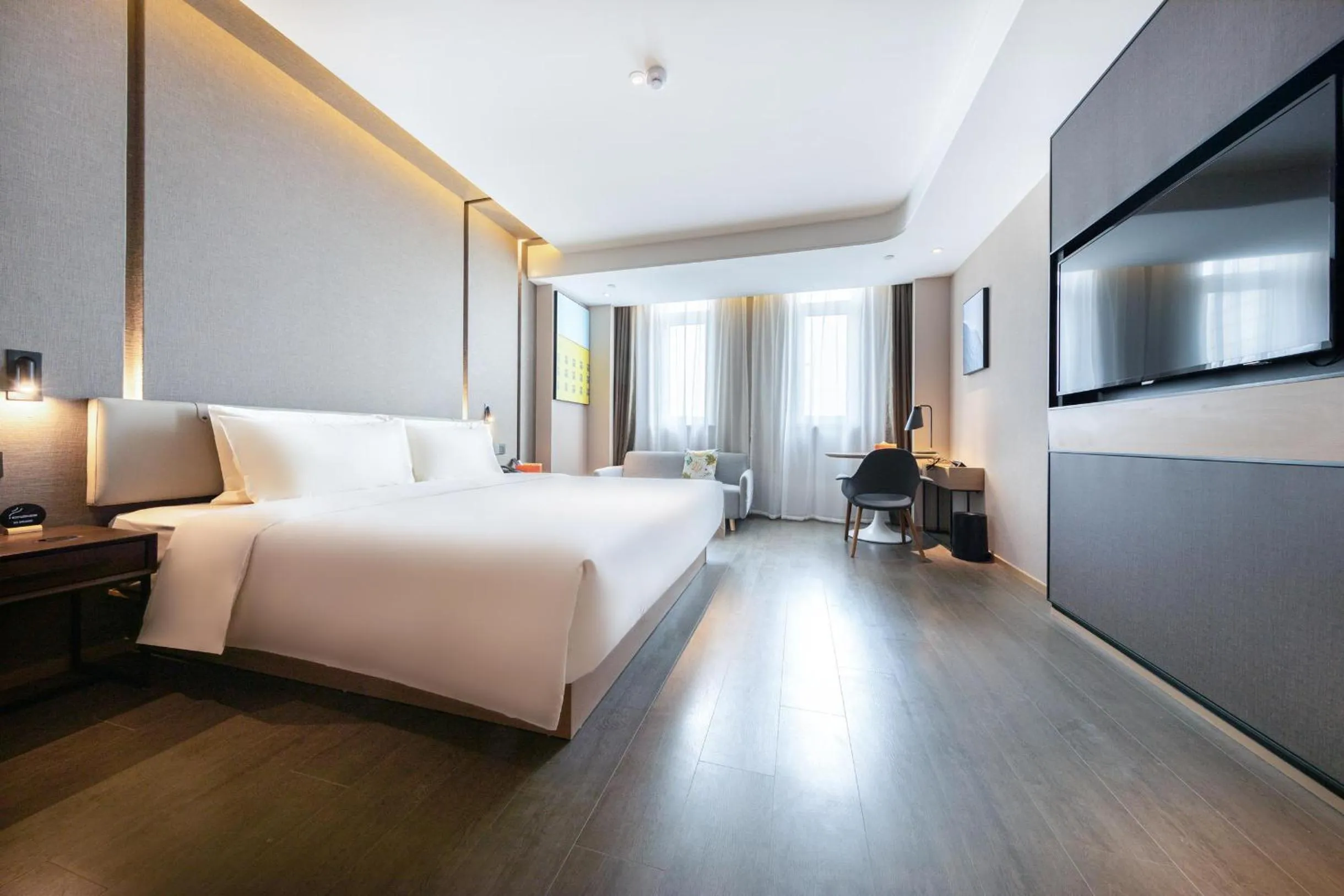 Bed in Atour Hotel Qingdao CBD Hangzhou Road