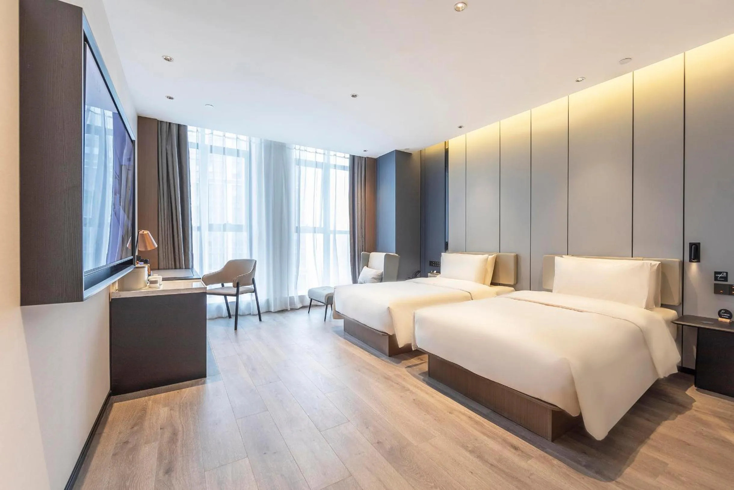 Bed in Atour Hotel Zhengzhou East Station Longzi Lake