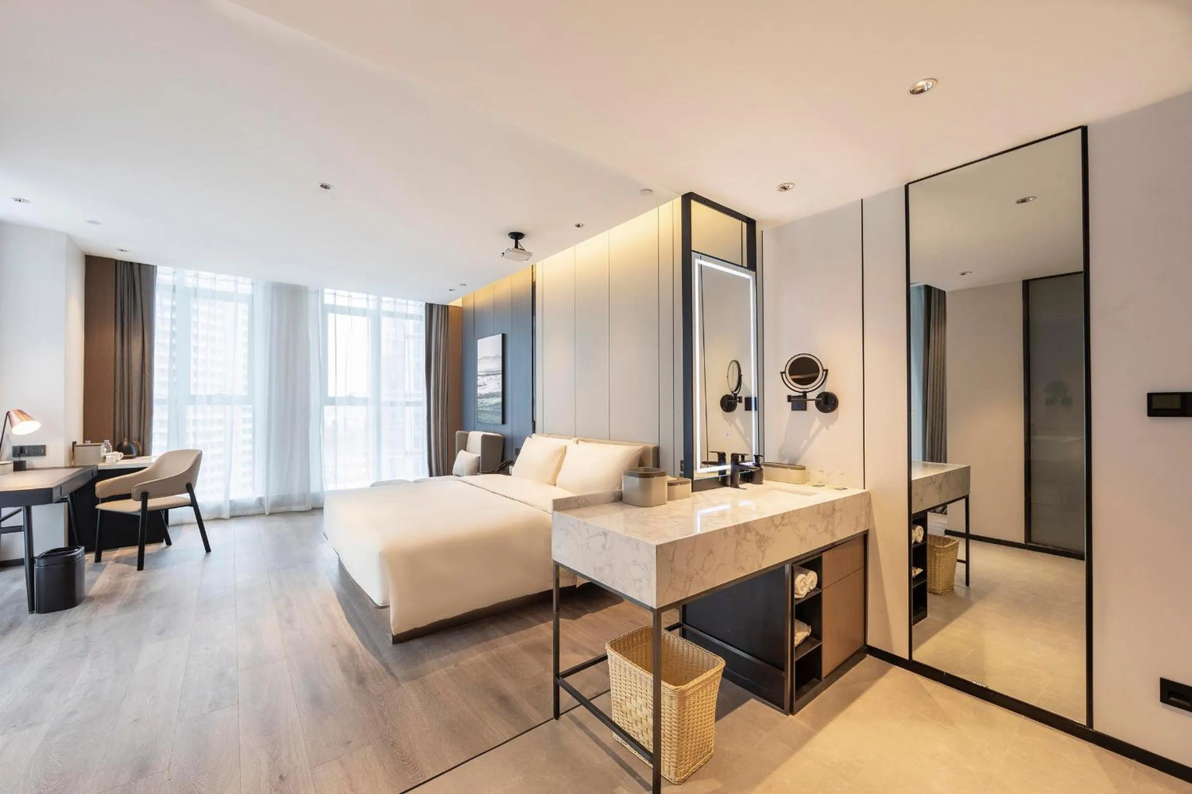 Bed in Atour Hotel Zhengzhou East Station Longzi Lake