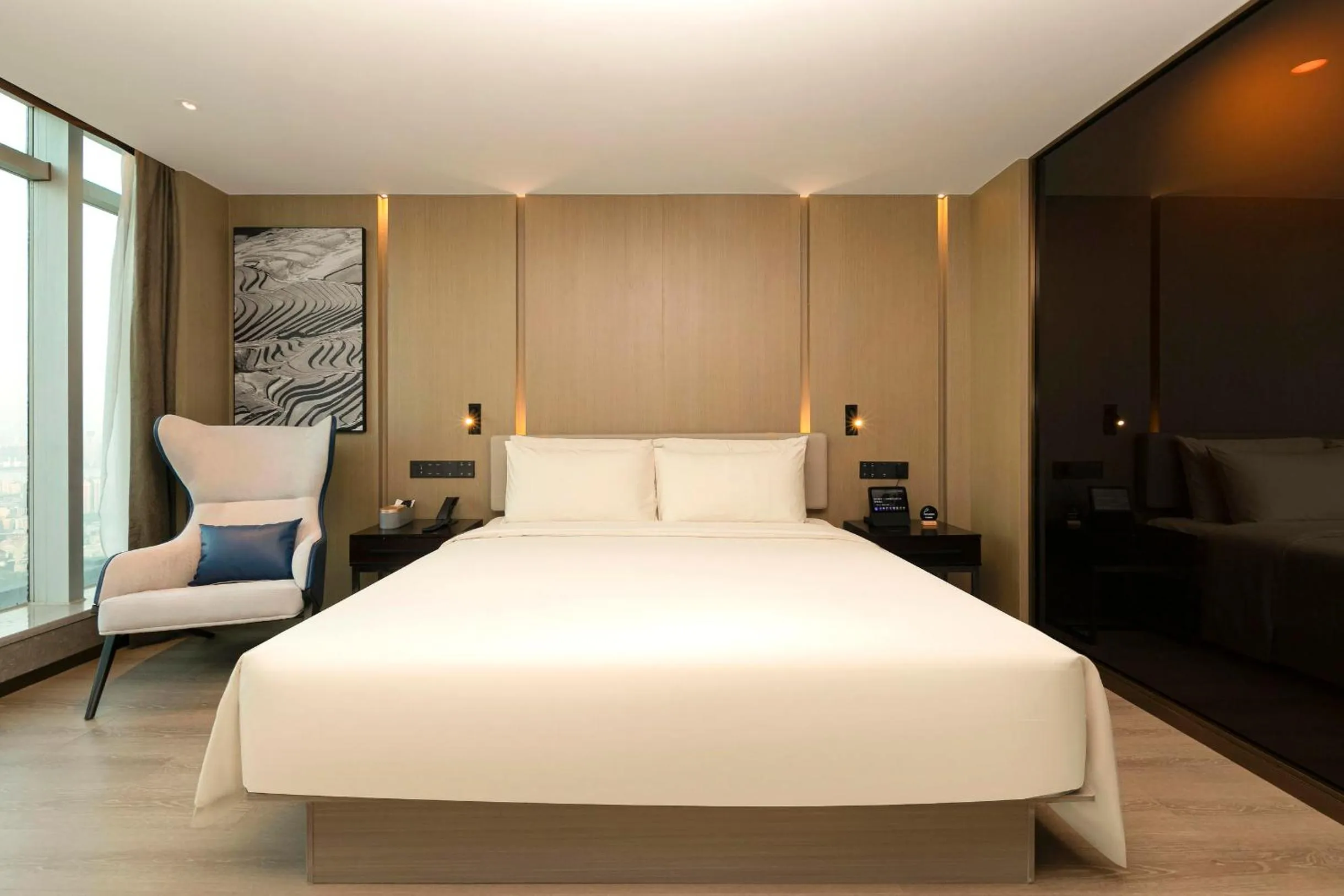 Bed in Atour Hotel Wuhan Hankou Financial Center