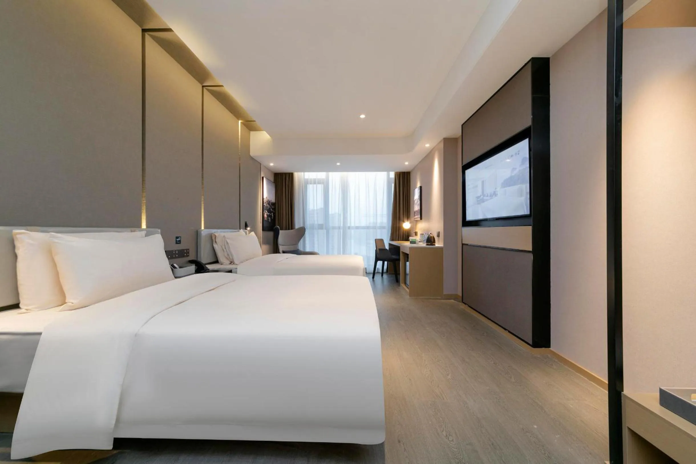 Bed in Atour Hotel Zhangjiajie Tianmen Mountain Cableway