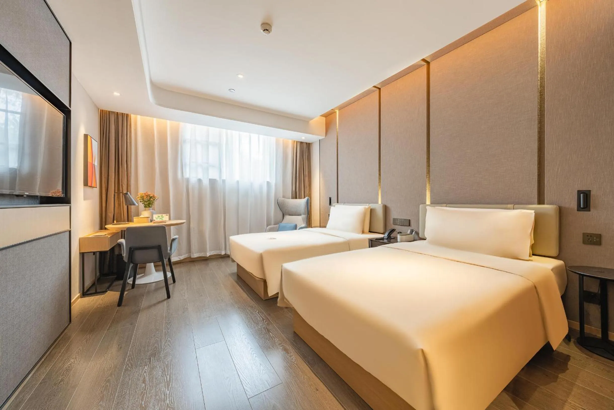 Bed in Atour Hotel Guangzhou Zhujiang New Town Wuyangtun