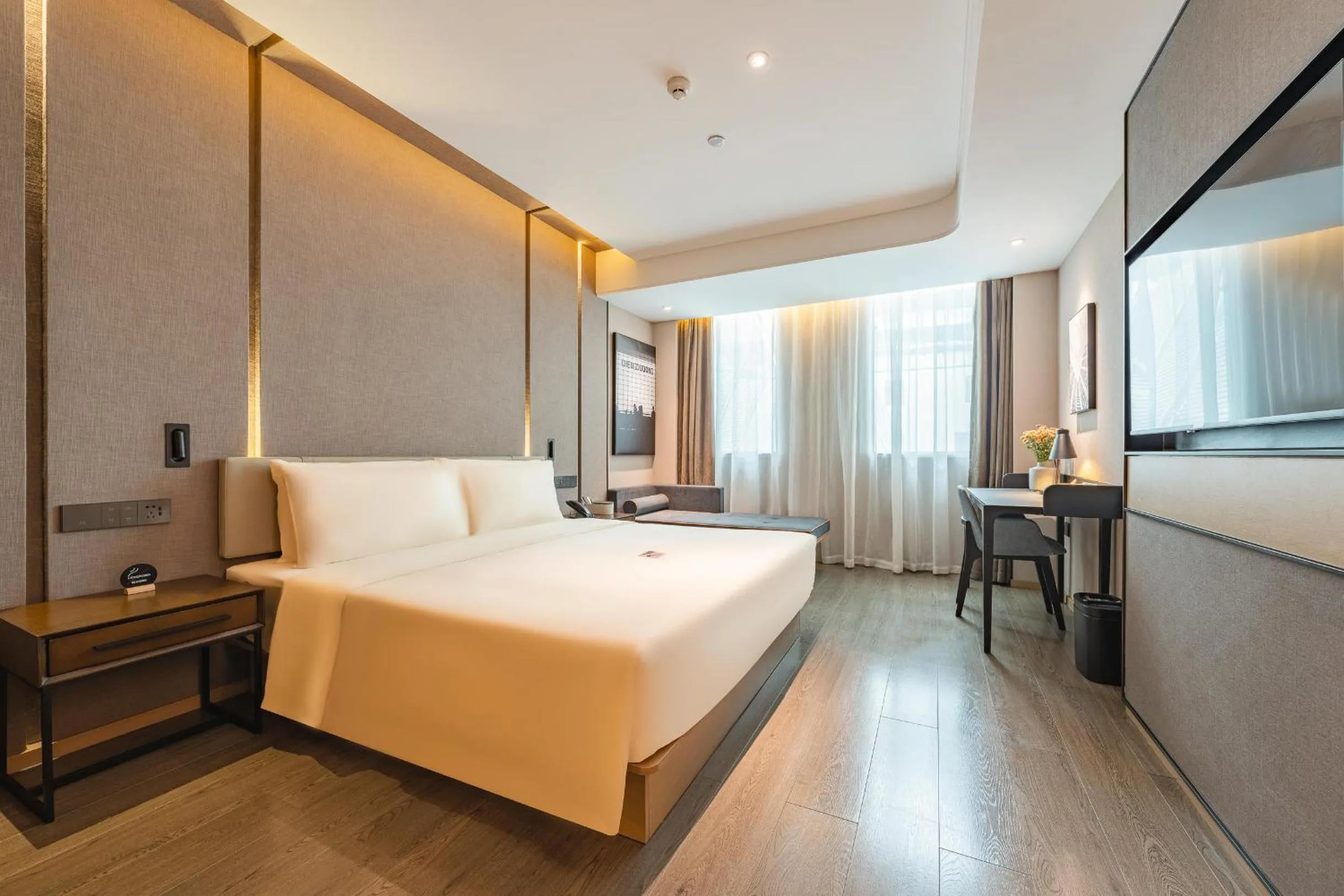 Bed in Atour Hotel Guangzhou Zhujiang New Town Wuyangtun