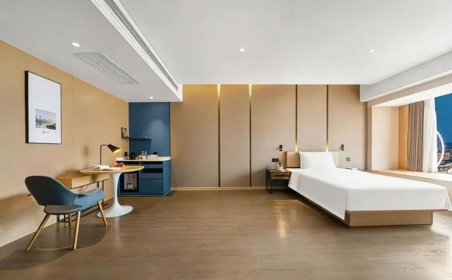 Bed in Atour Hotel Chongqing Yongchuan High-Speed Xinglong Lake