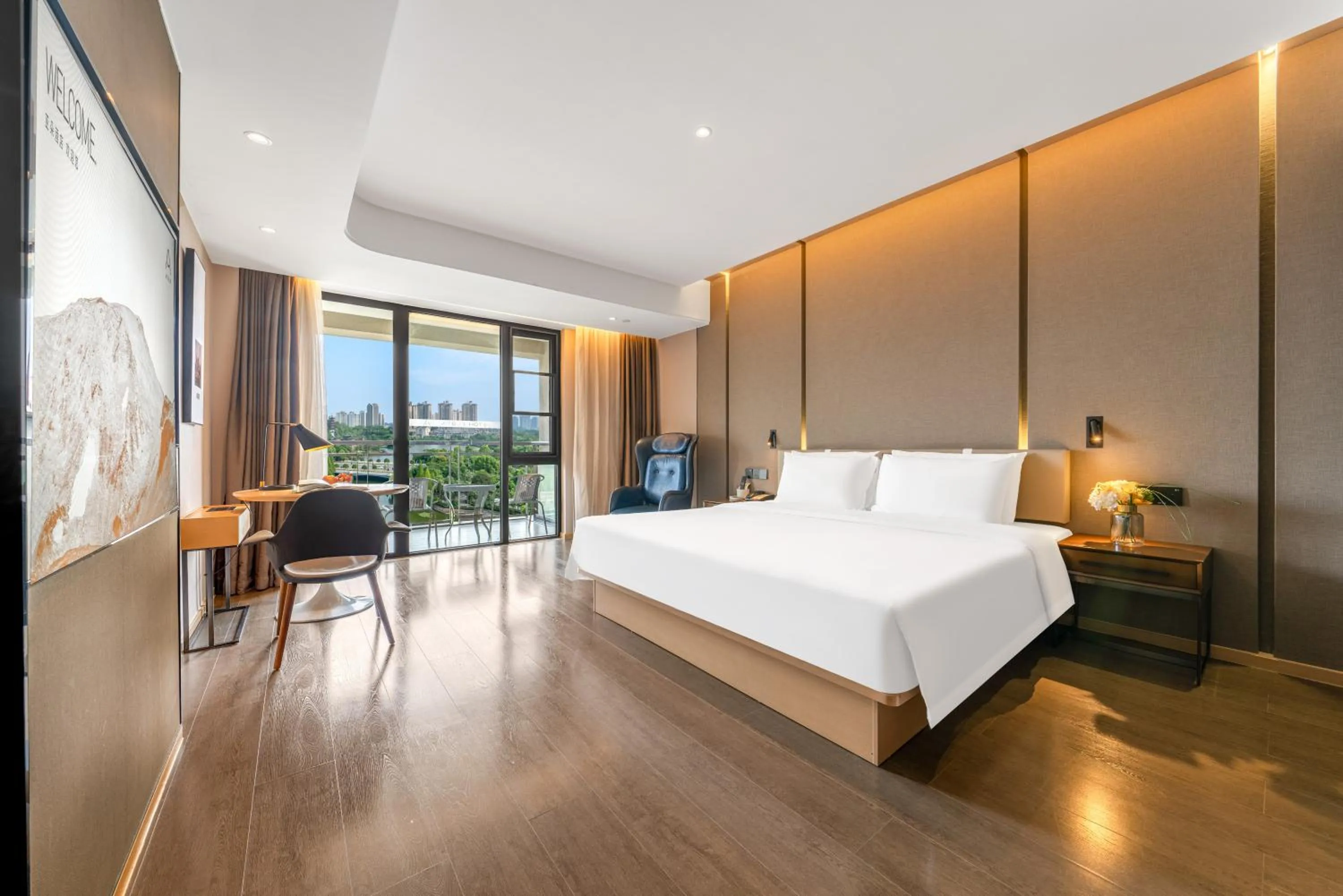 Bed in Atour Hotel Chongqing Yongchuan High-Speed Xinglong Lake