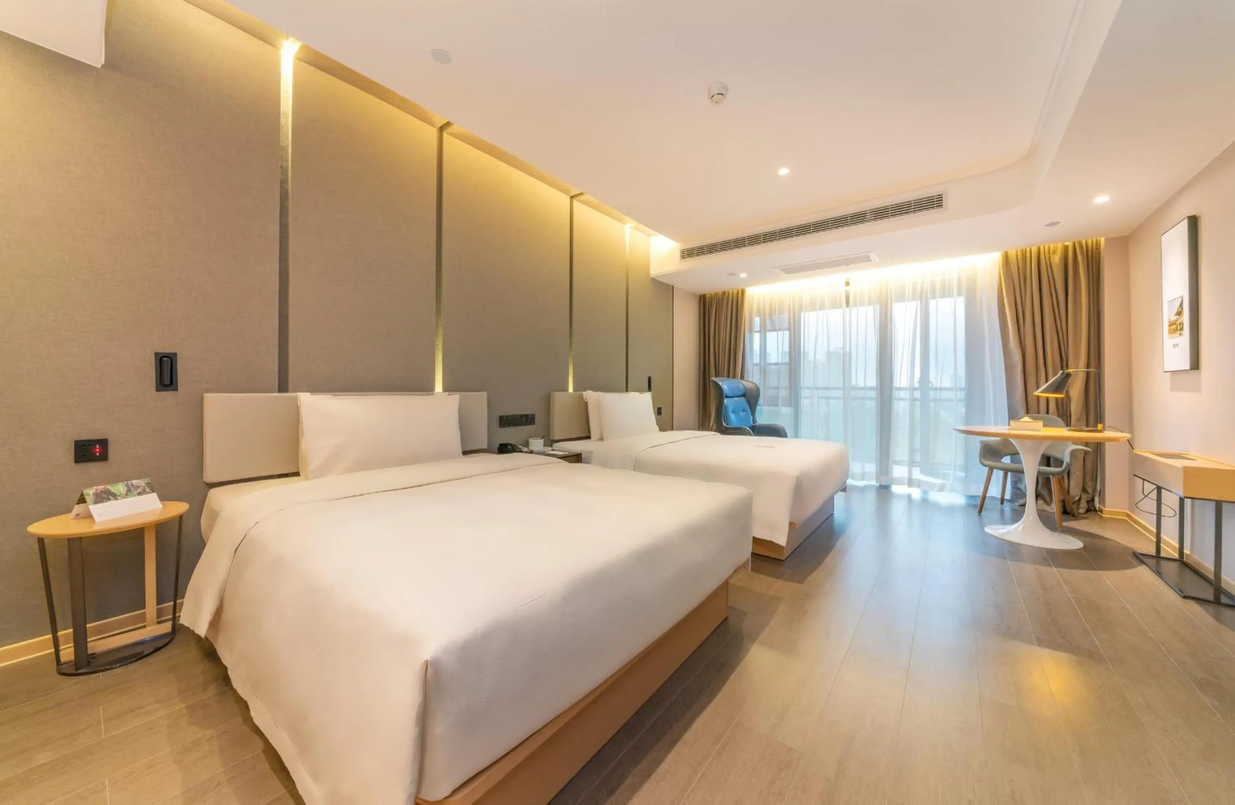 Bed in Atour Hotel Chongqing Yongchuan High-Speed Xinglong Lake