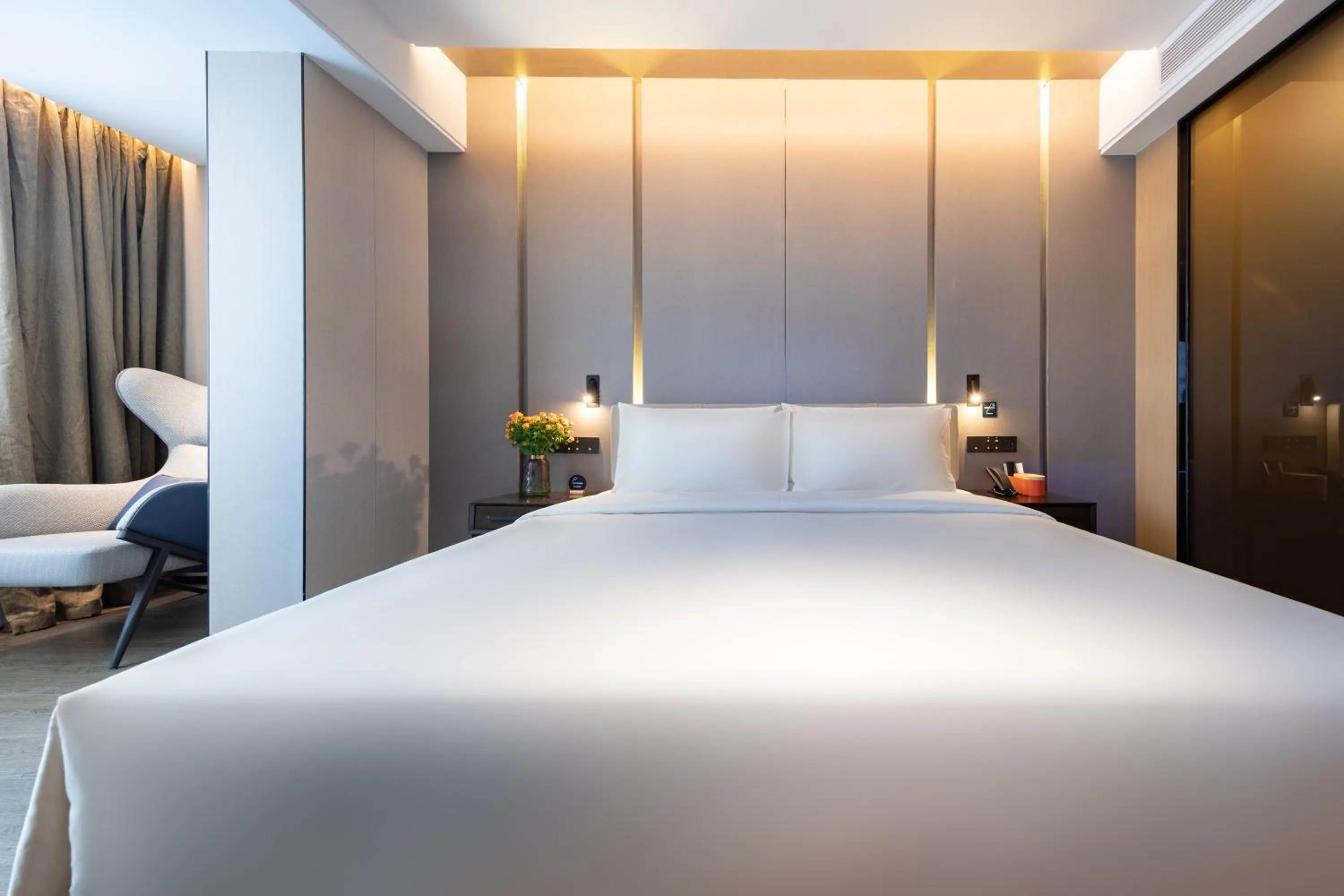 Bed in Chengdu Consulate Road, Sichuan University Wangjiang Campus Atour Hotel