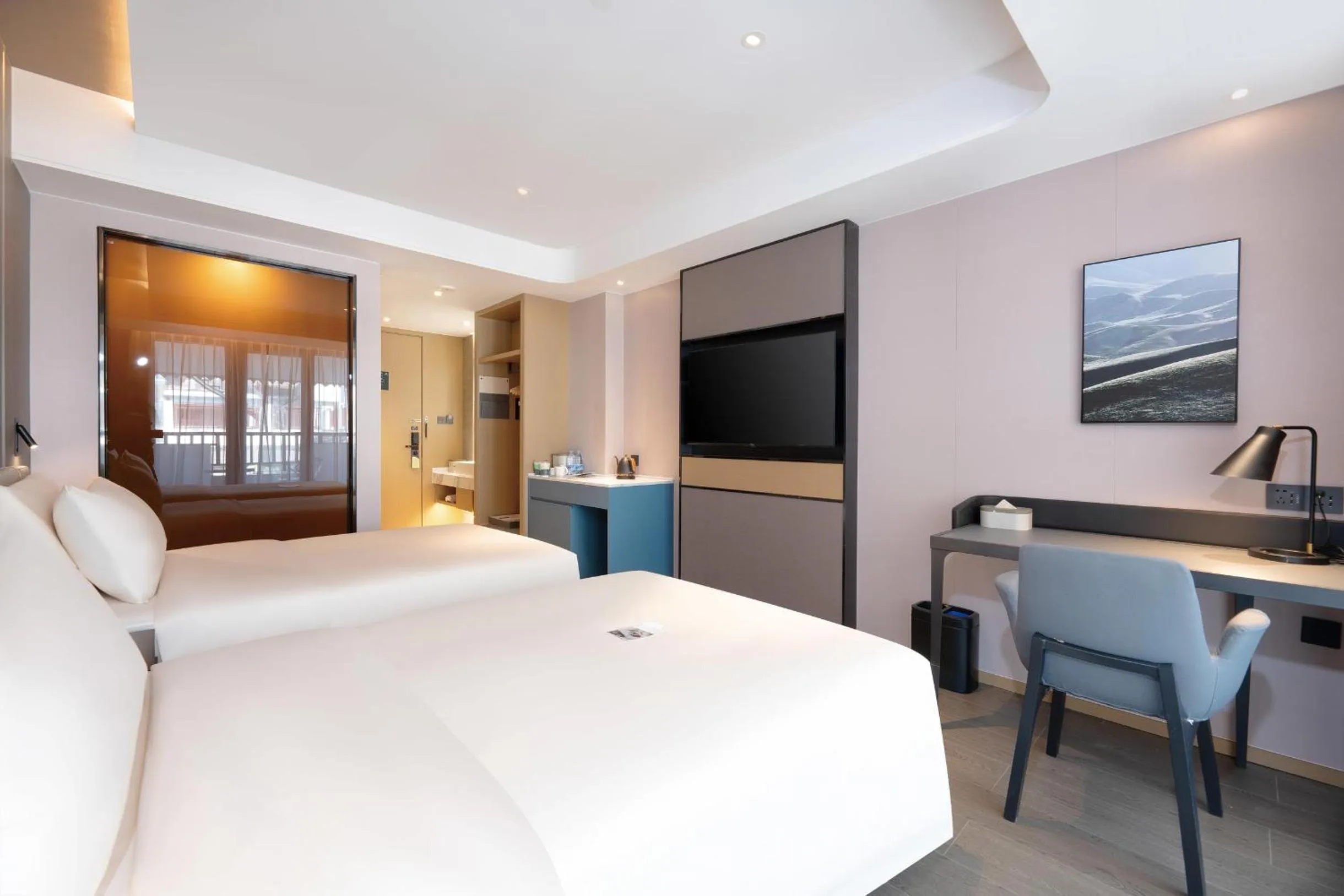 Bed in Atour Hotel Xishuangbanna Jinghong Gaozhuang Starlight Night Market