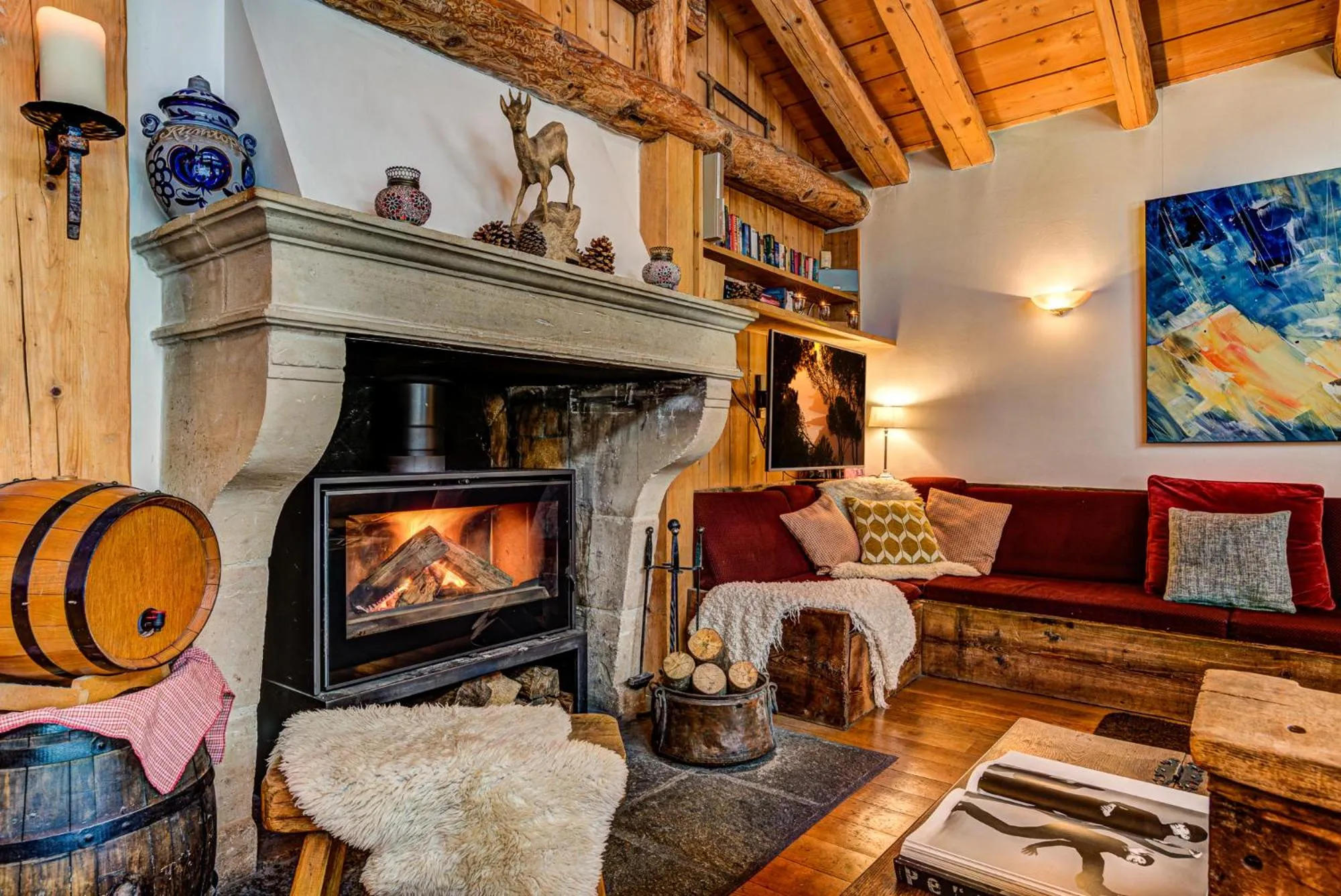 Living room in Chalet Tissières