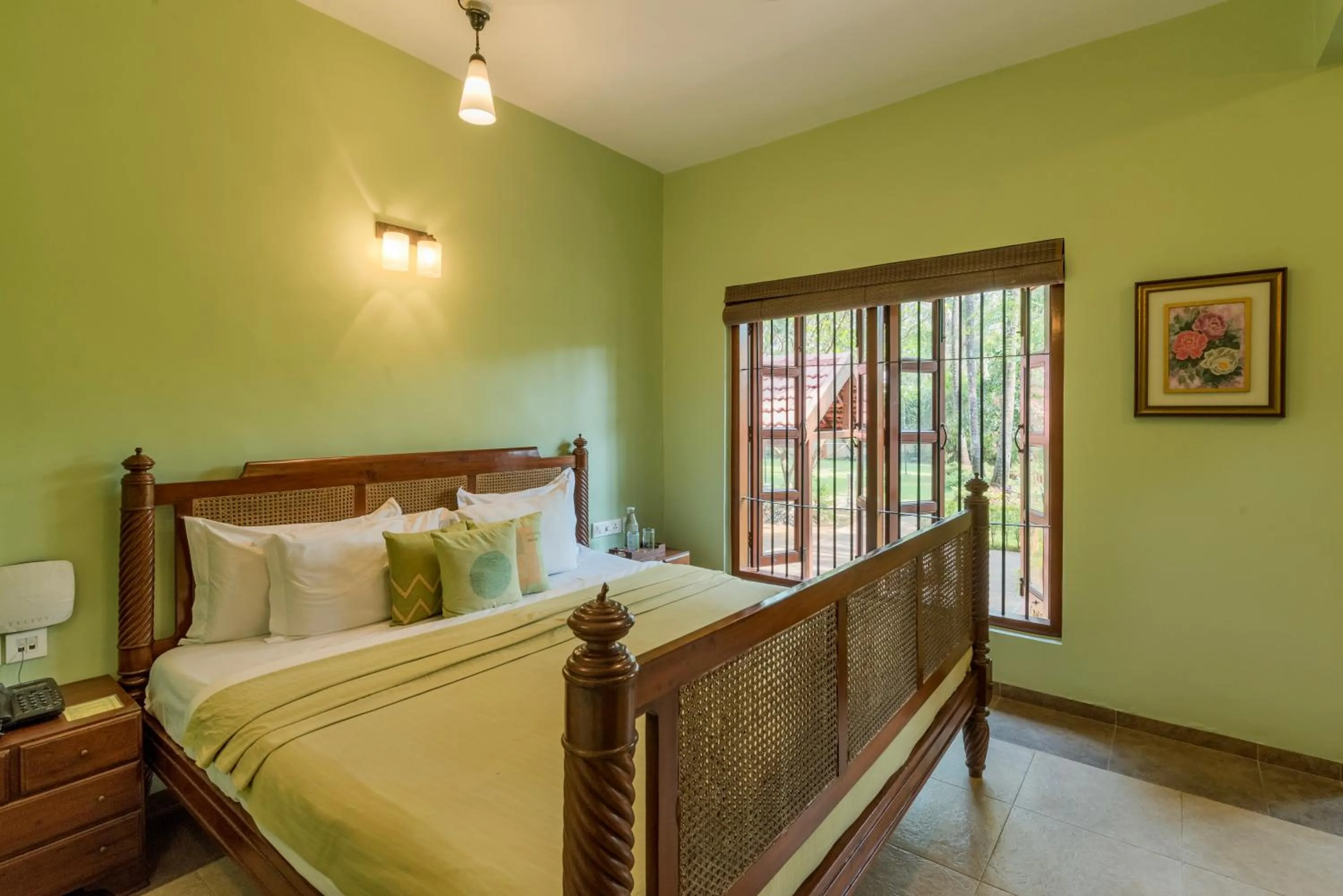 Bed in SaffronStays Casa Del Palms - 8BR luxury pool villa with gazebo, pickleball, bar & lawns near Nagaon Beach