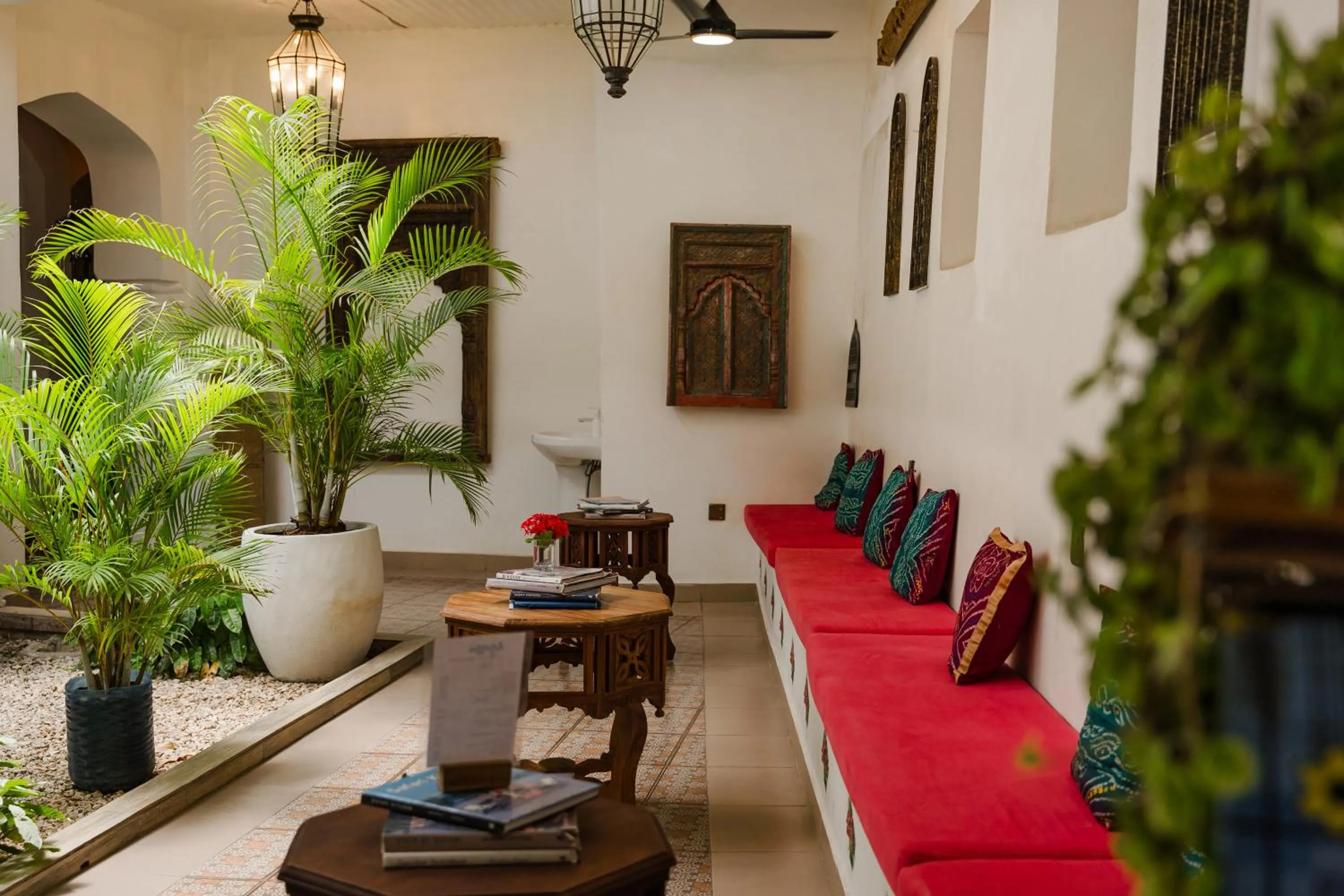 Seating area in Emerald Palm Courtyard Hotel
