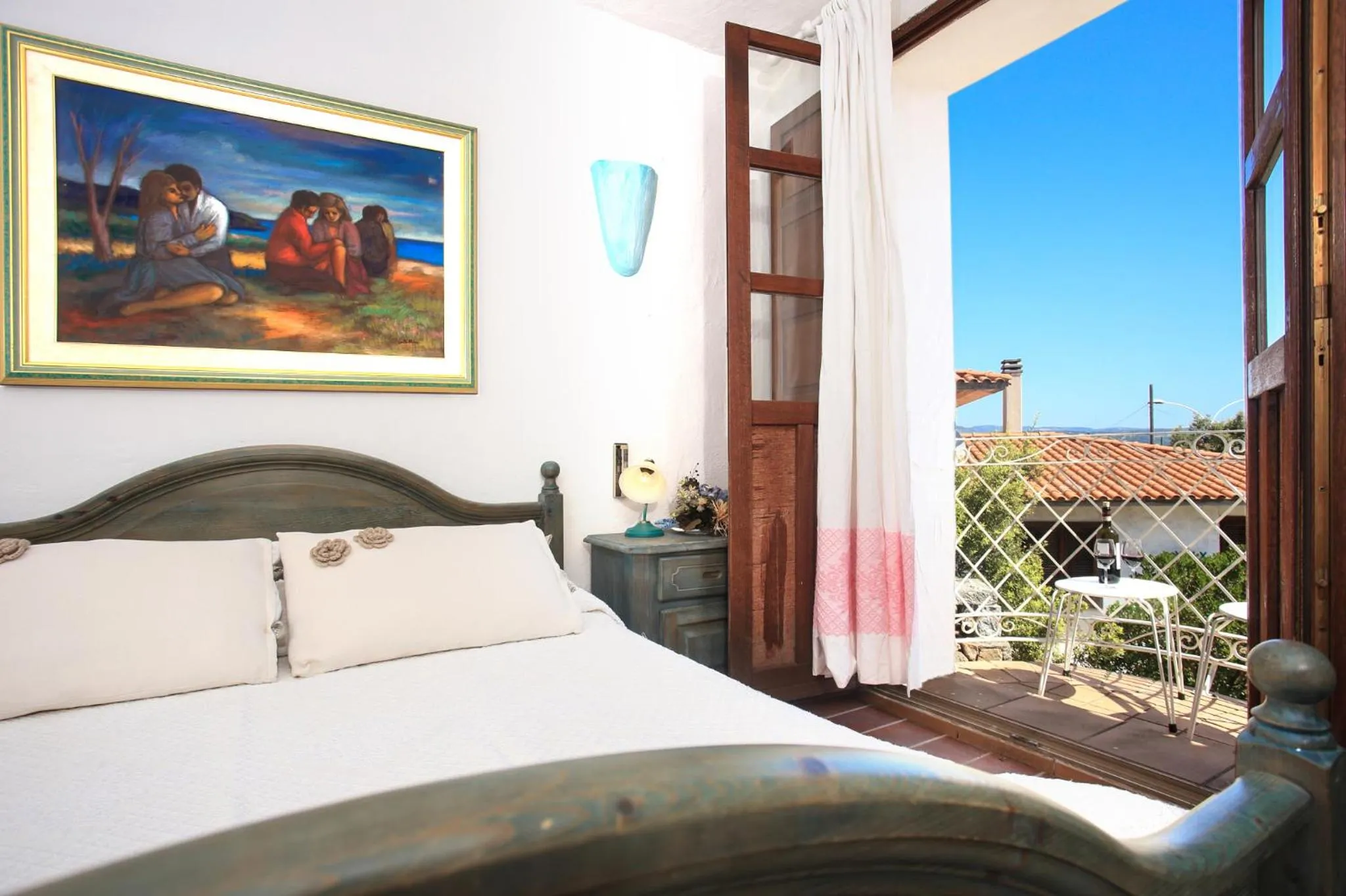 Balcony/Terrace, Bed in Hotel Ristorante S'Astore