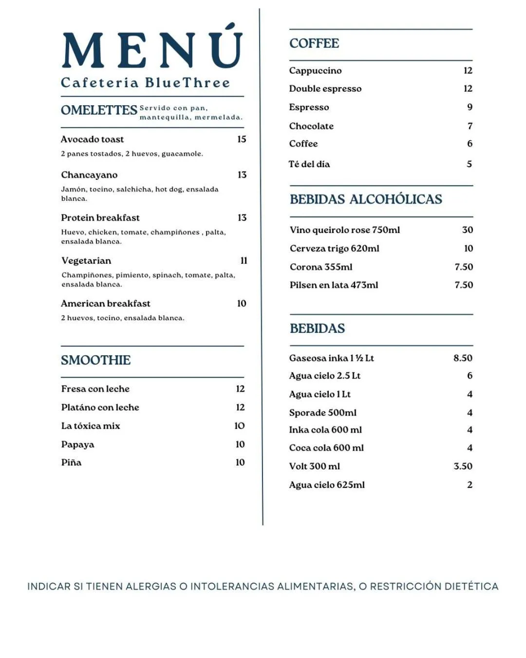 Restaurant/places to eat in Blue Three