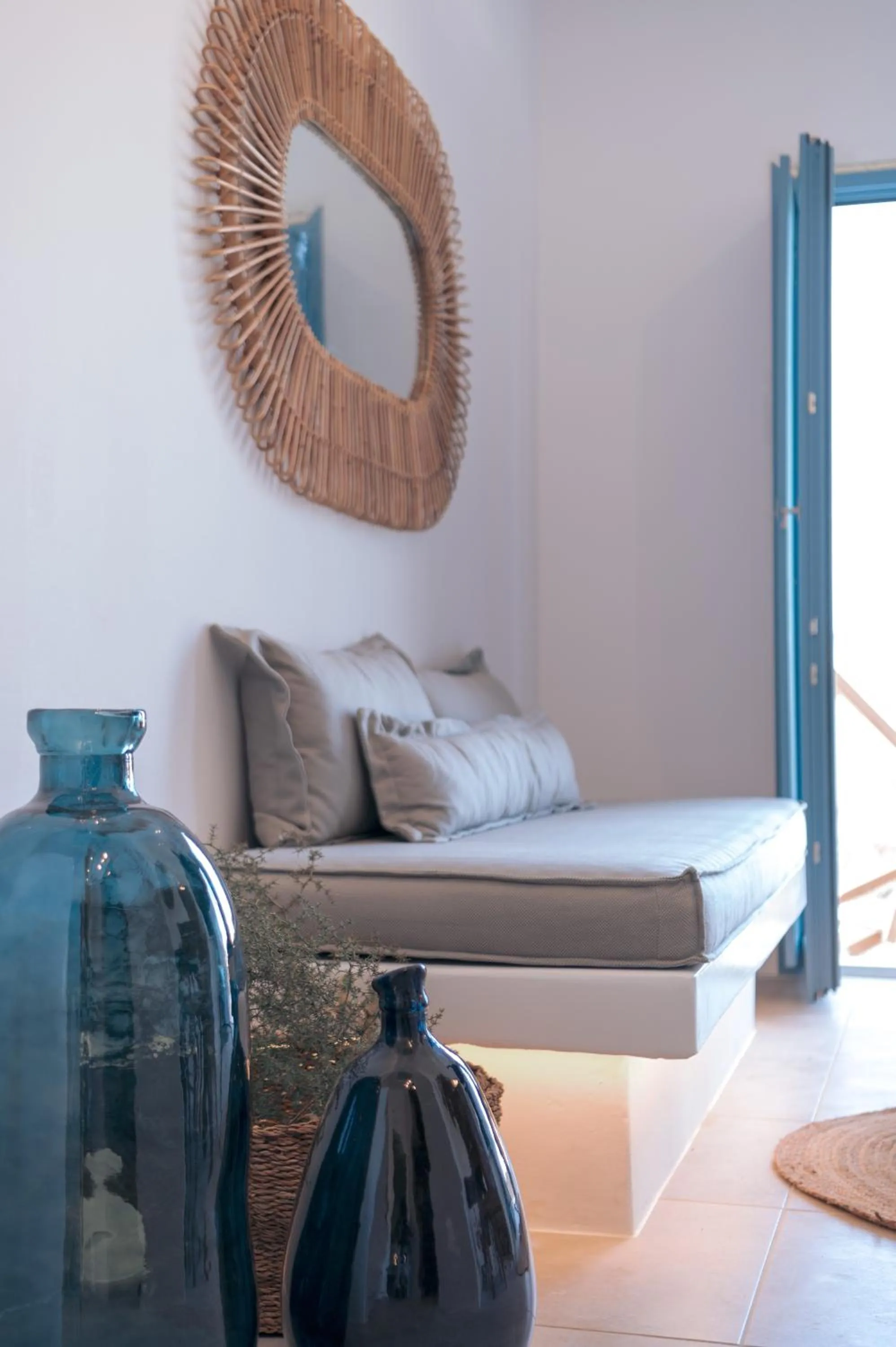 Seating area, Bed in Anemela Villas & Suites Mykonos