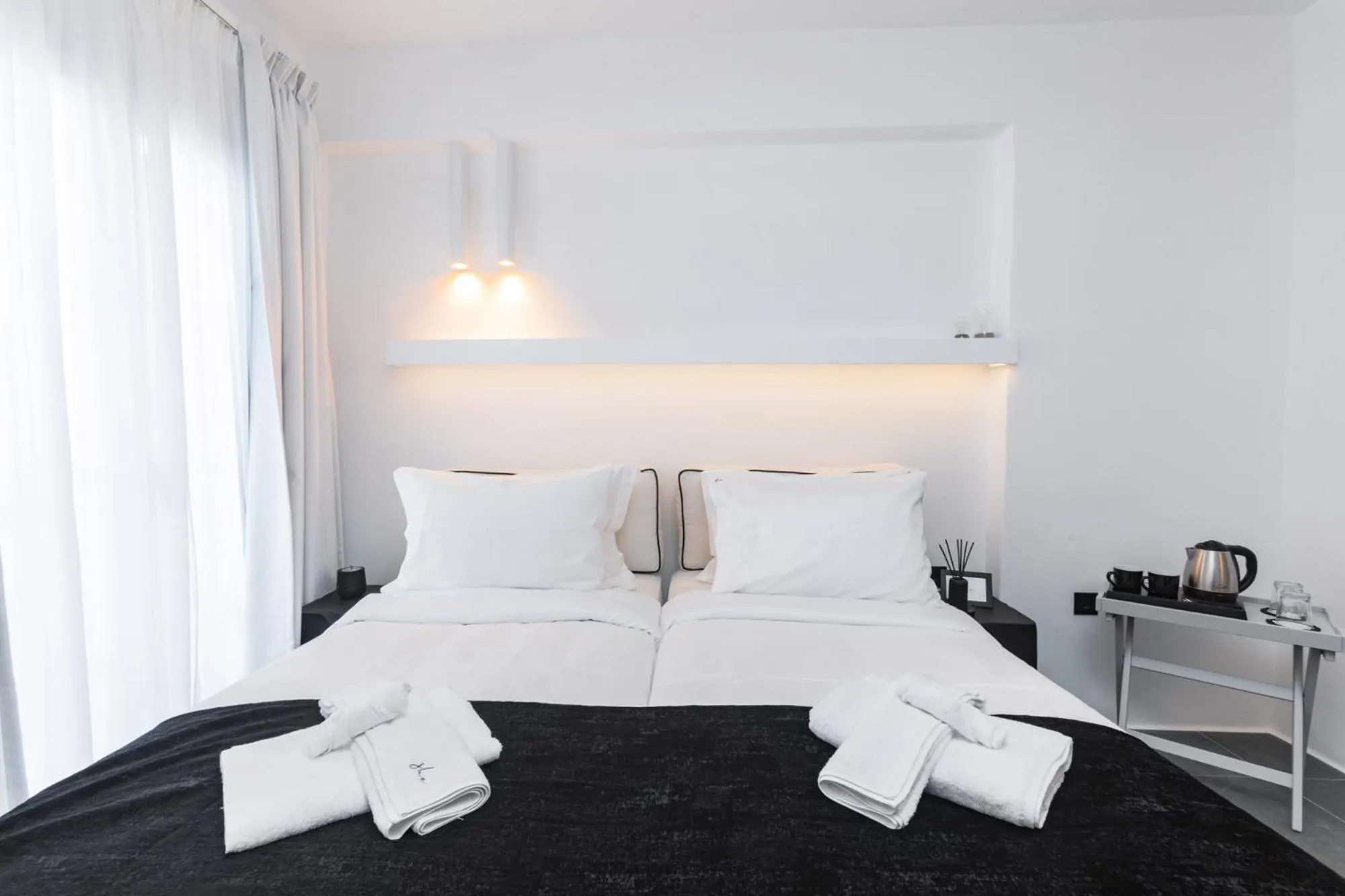 Bed in She Mykonos - Luxury Apartments