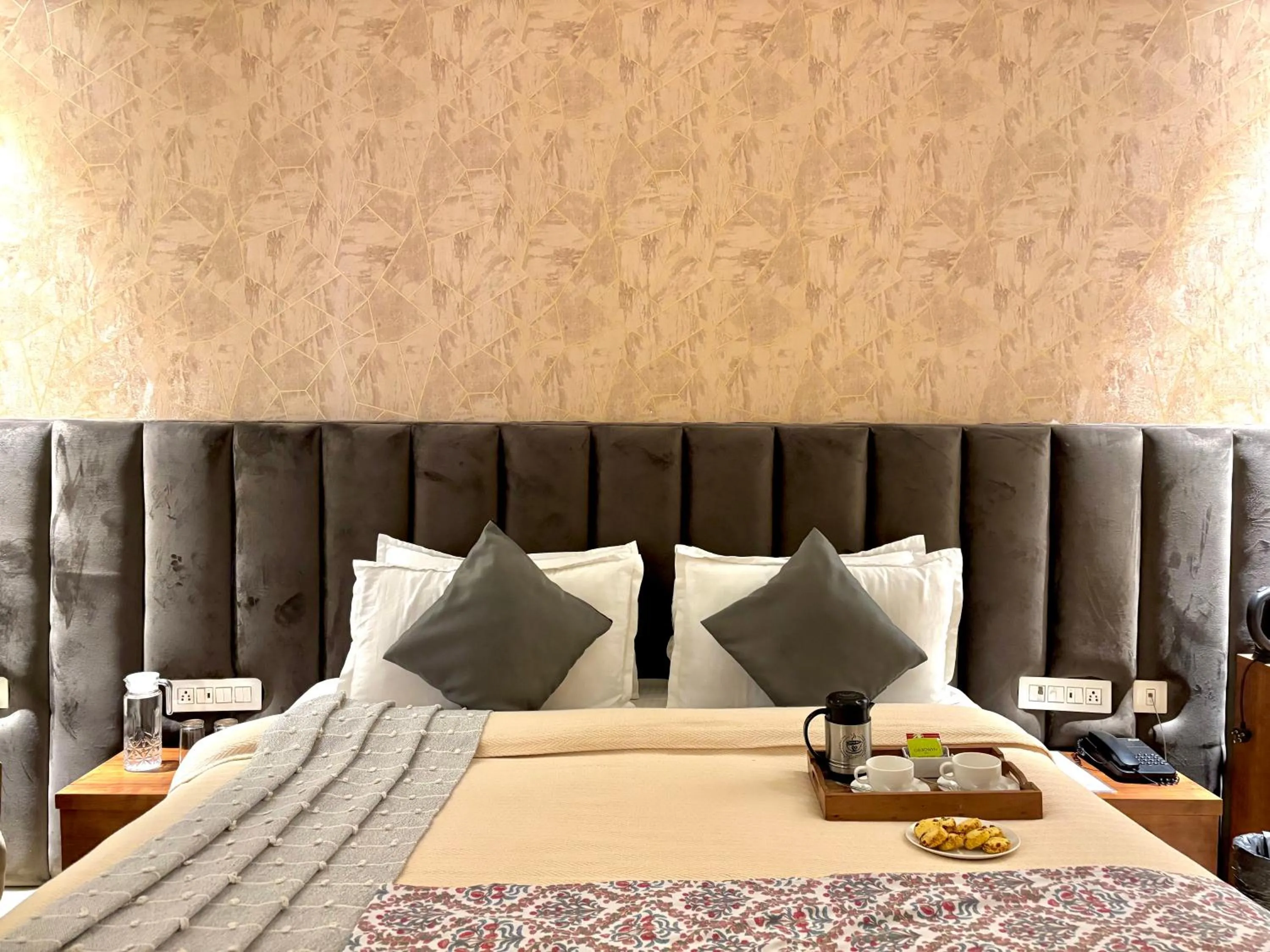 Bed in Vyom Boutique Hotel Rishikesh