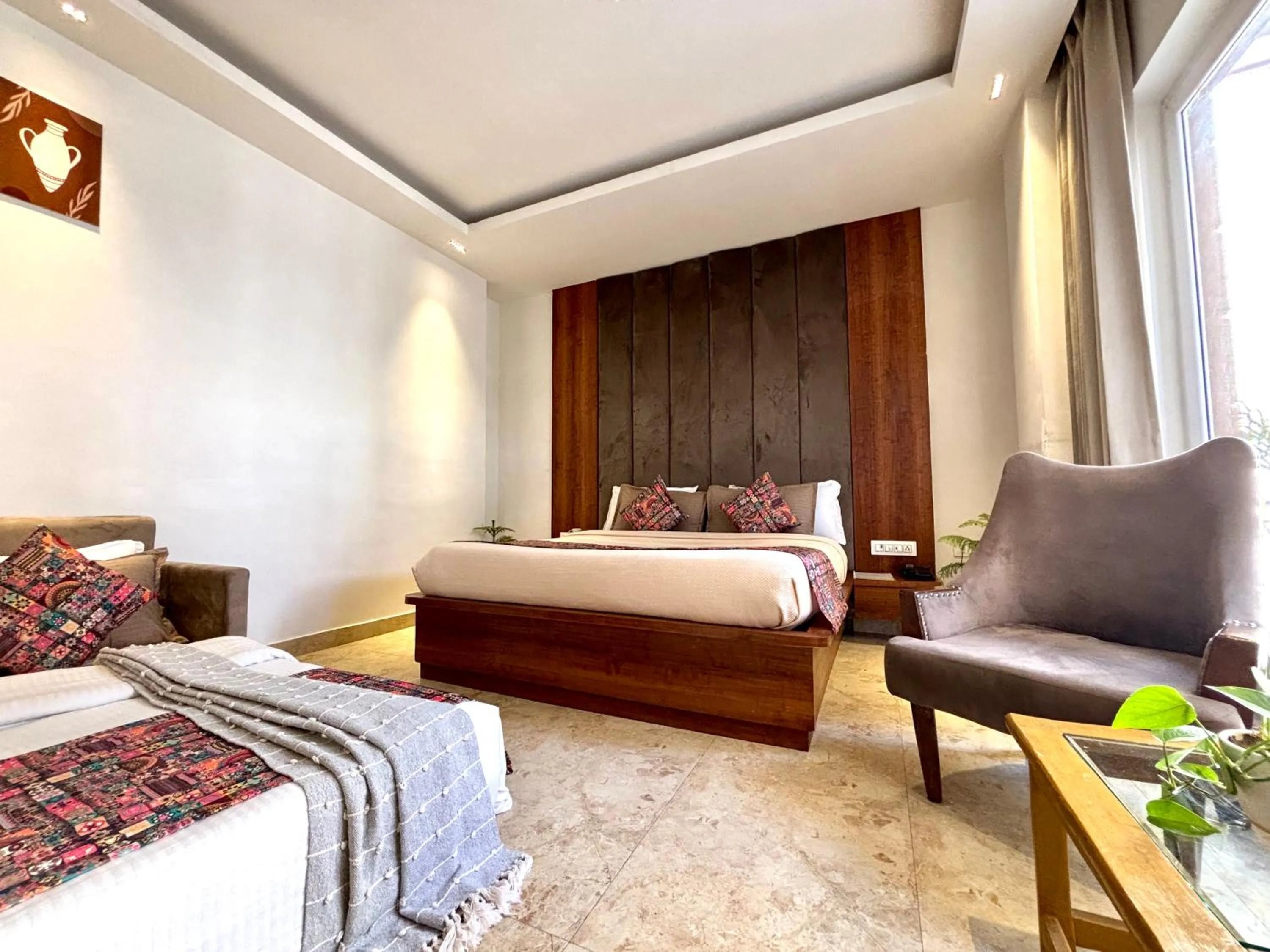 Photo of the whole room, Bed in Vyom Boutique Hotel Rishikesh