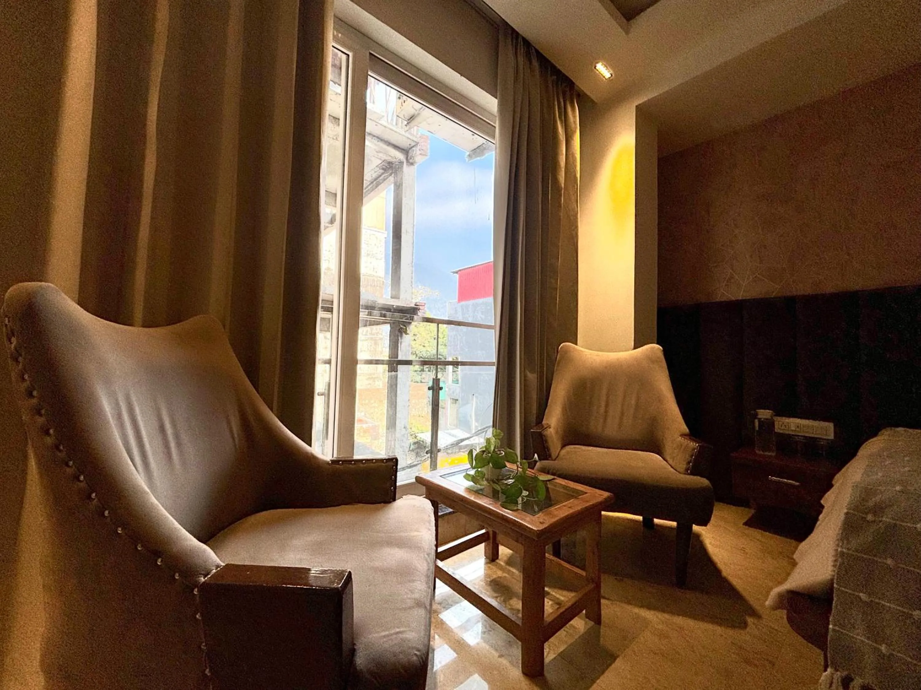 Seating area in Vyom Boutique Hotel Rishikesh