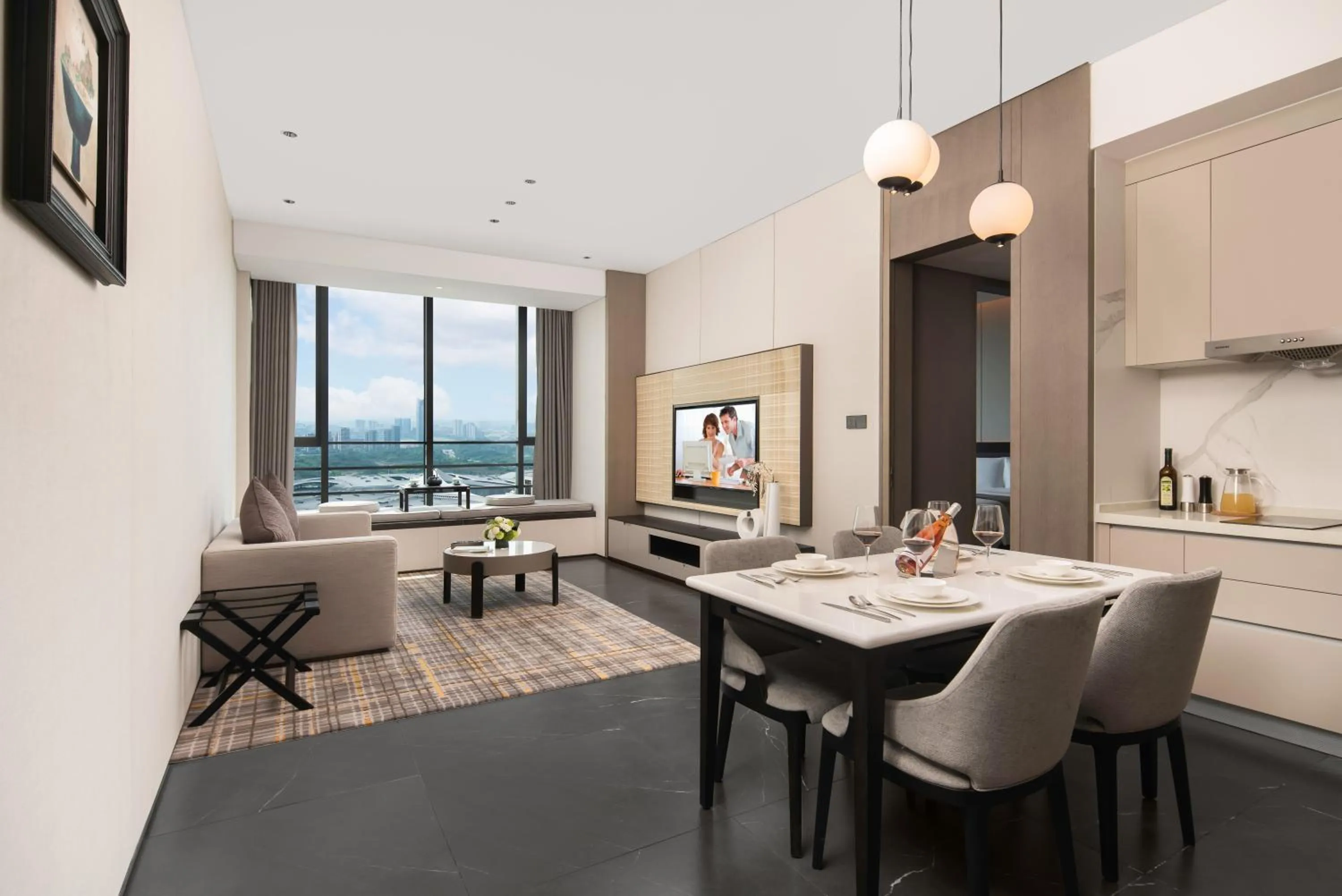 Living room in Ascott Qinhuang Chengdu