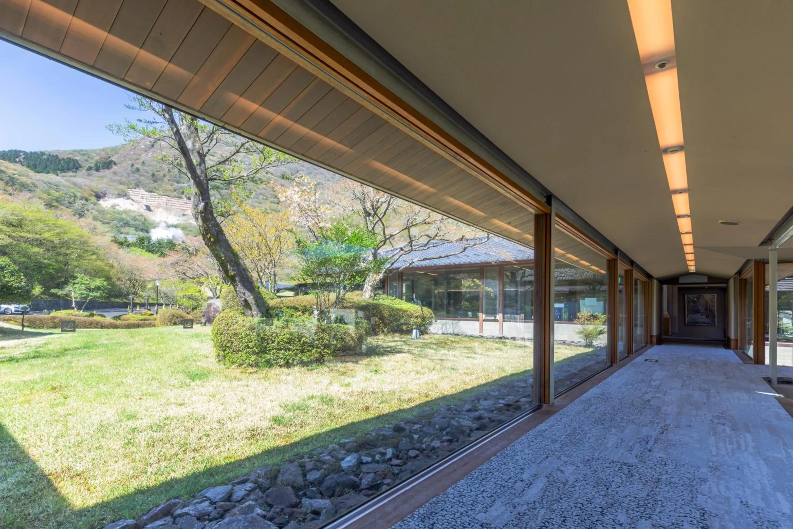 Inner courtyard view in Hakone Yunohana Prince Hotel