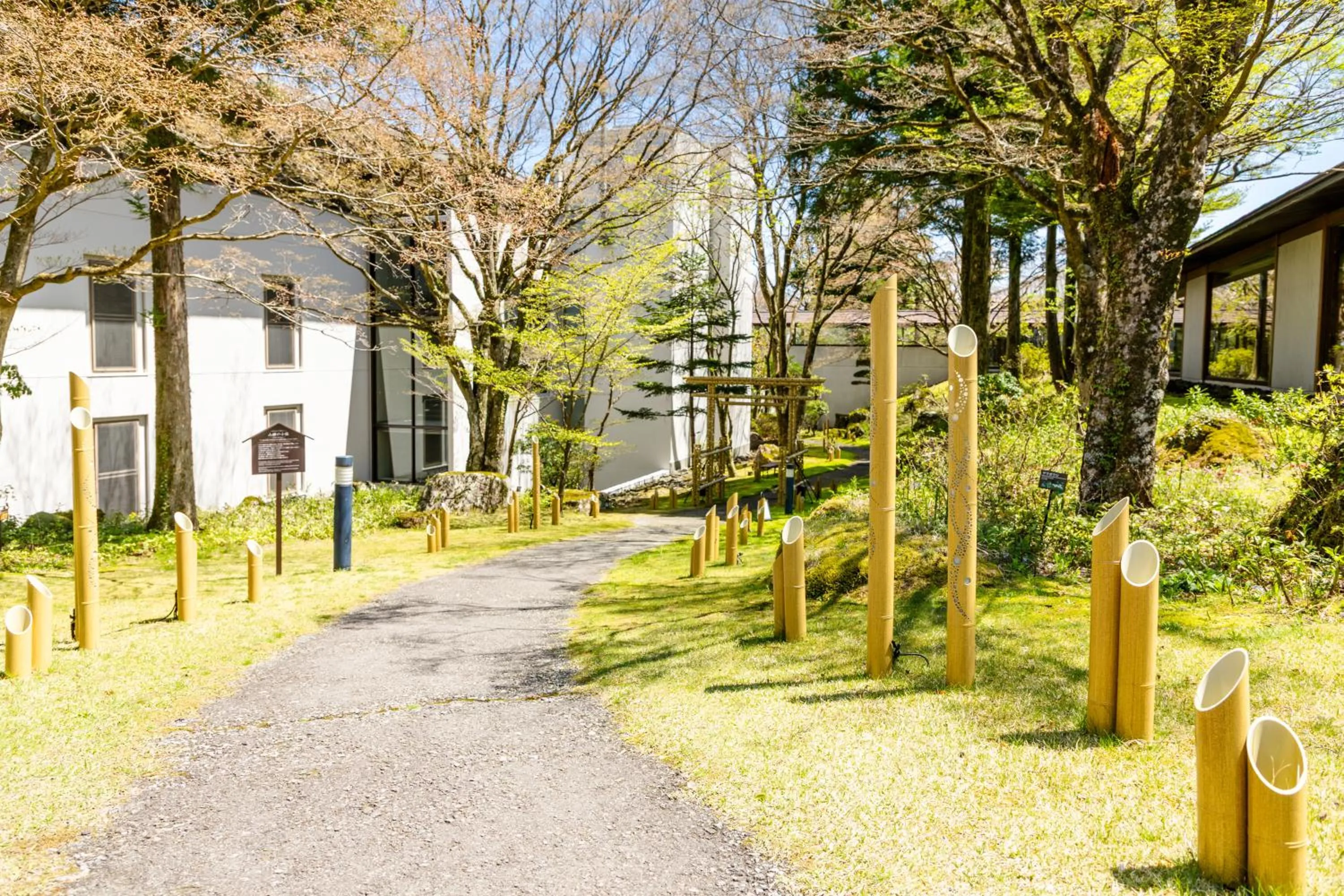 Inner courtyard view in Hakone Yunohana Prince Hotel