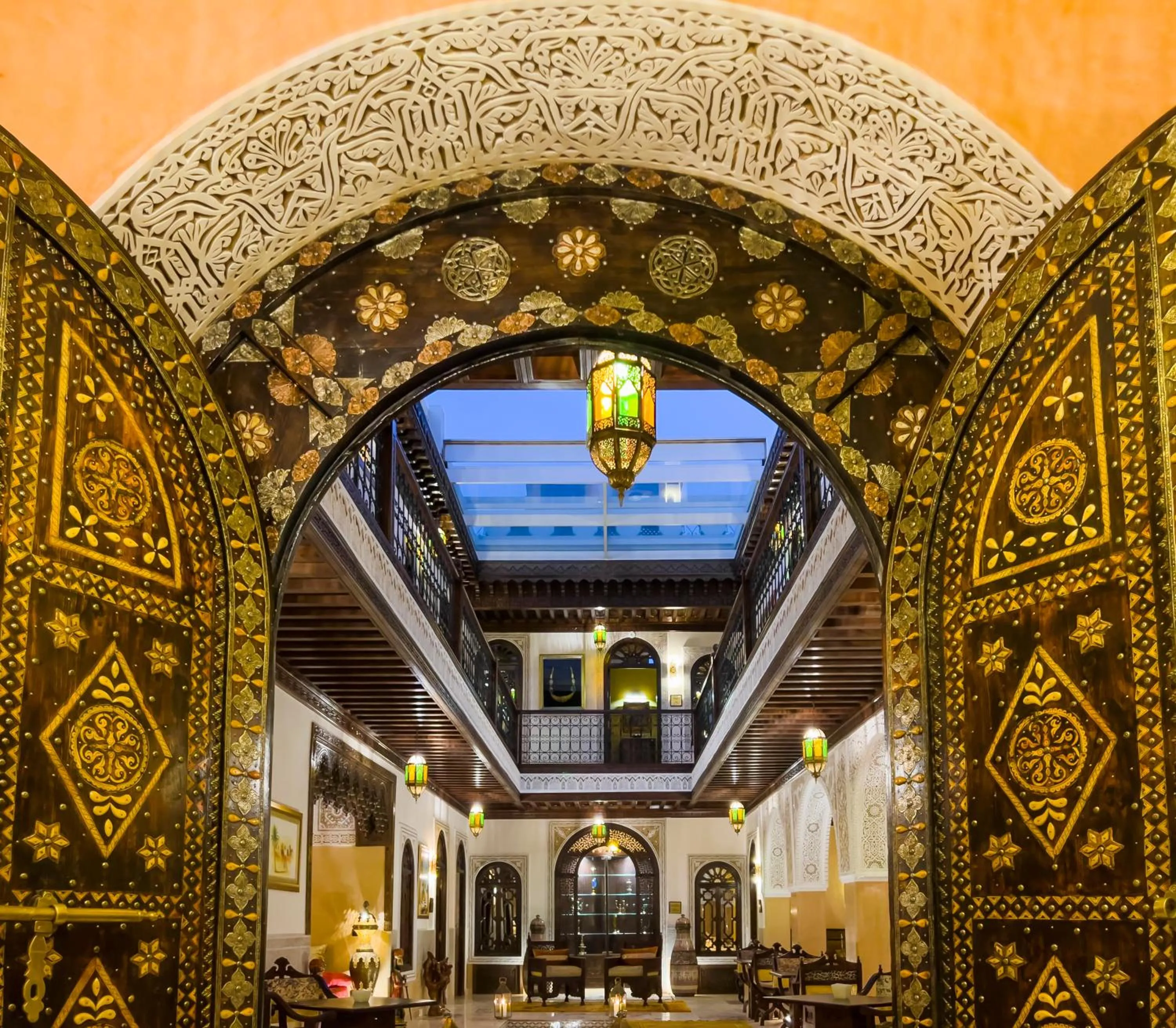 Inner courtyard view in Perlekech Riad & Spa