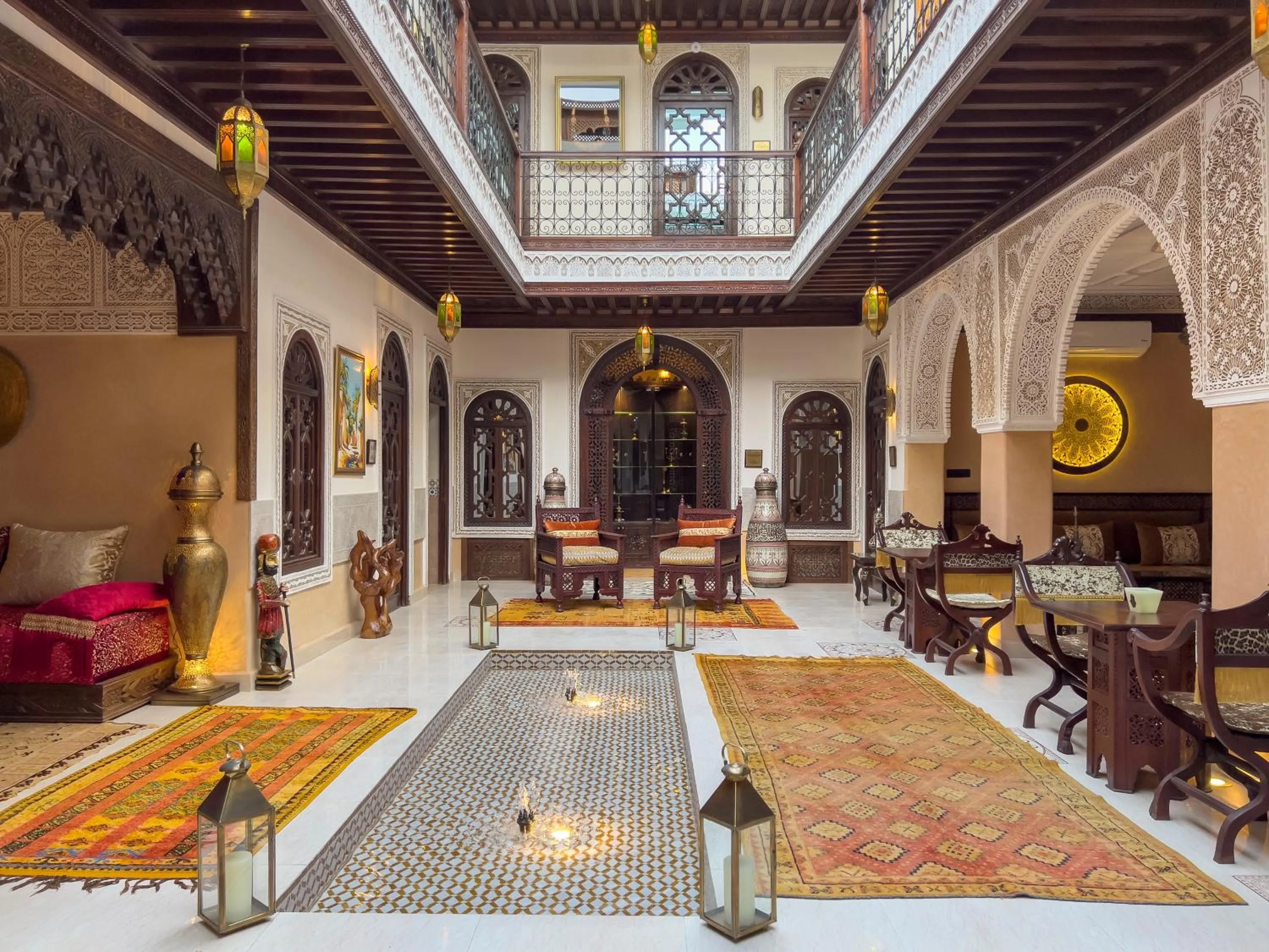 Inner courtyard view in Perlekech Riad & Spa