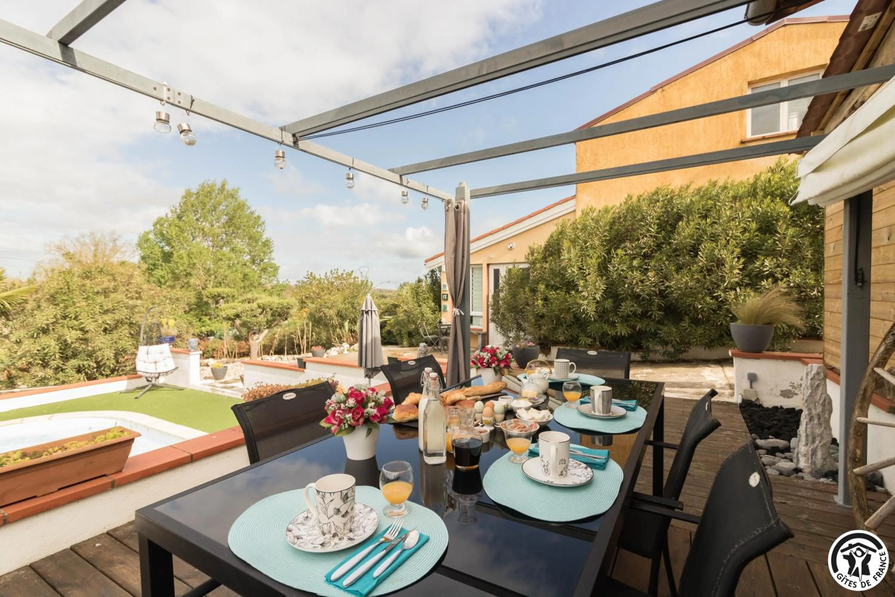 Pool view in La maison d'Hôtes Du Moulin