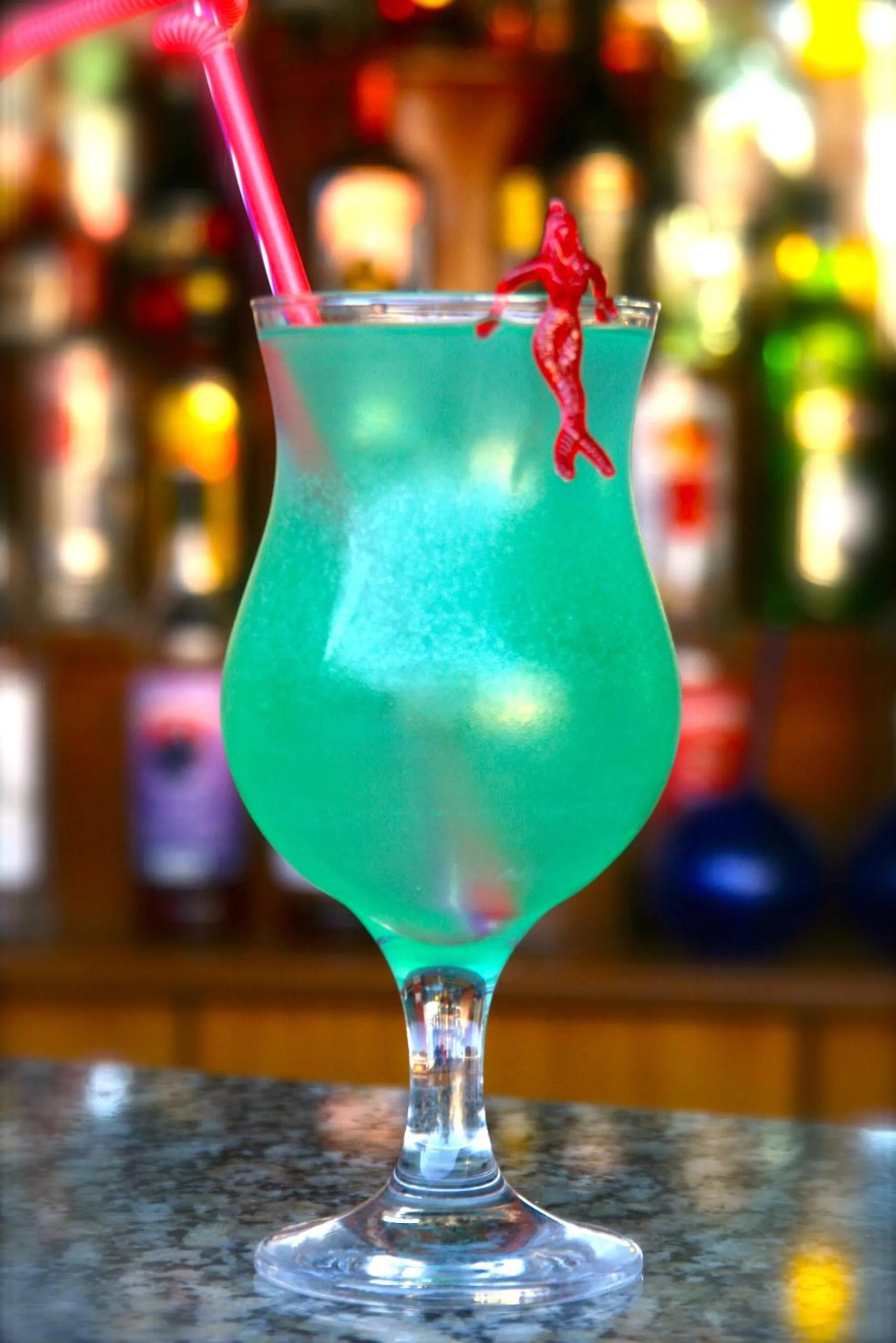 Alcoholic drinks in Mediterranean Blue