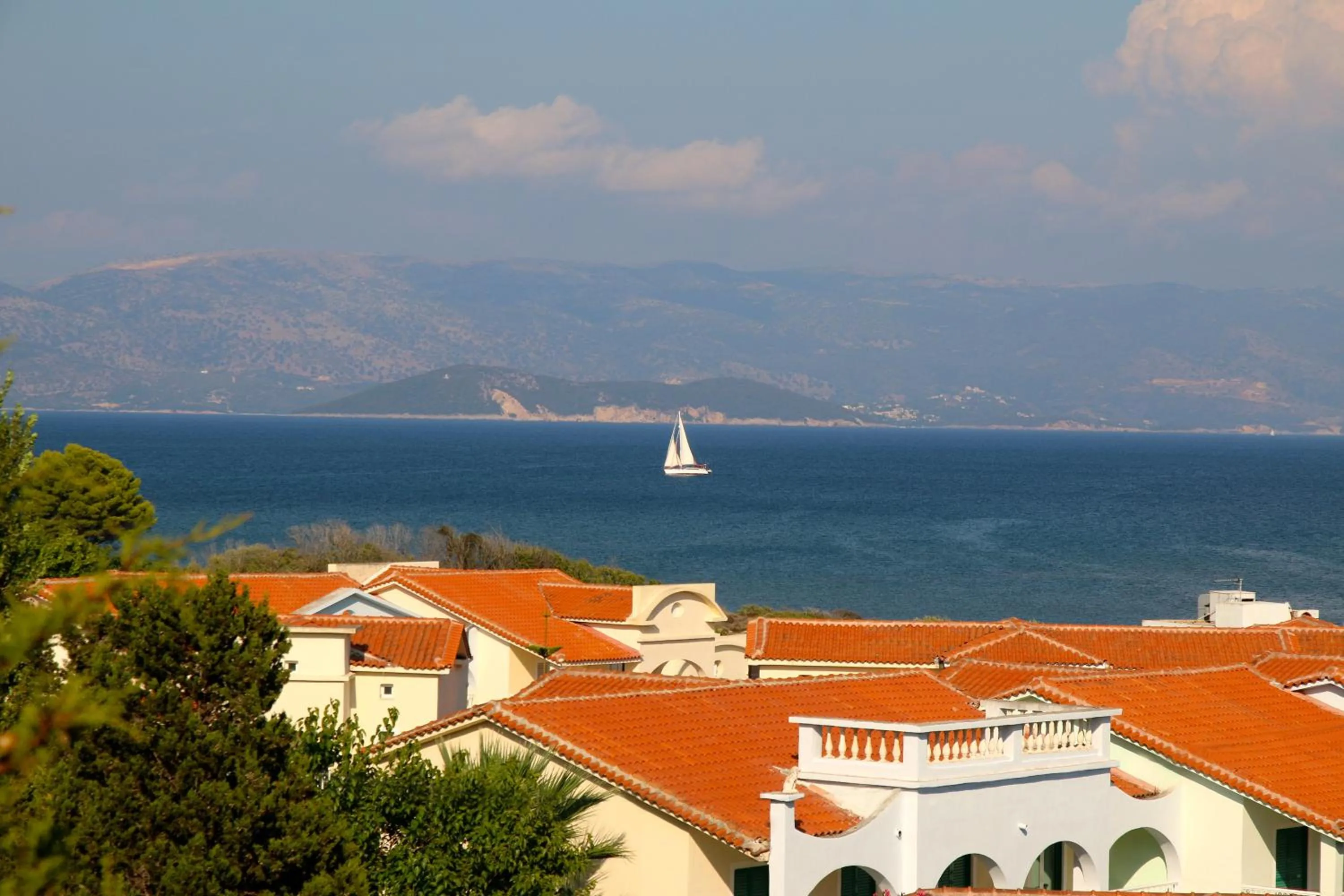 Sea view in Mediterranean Blue