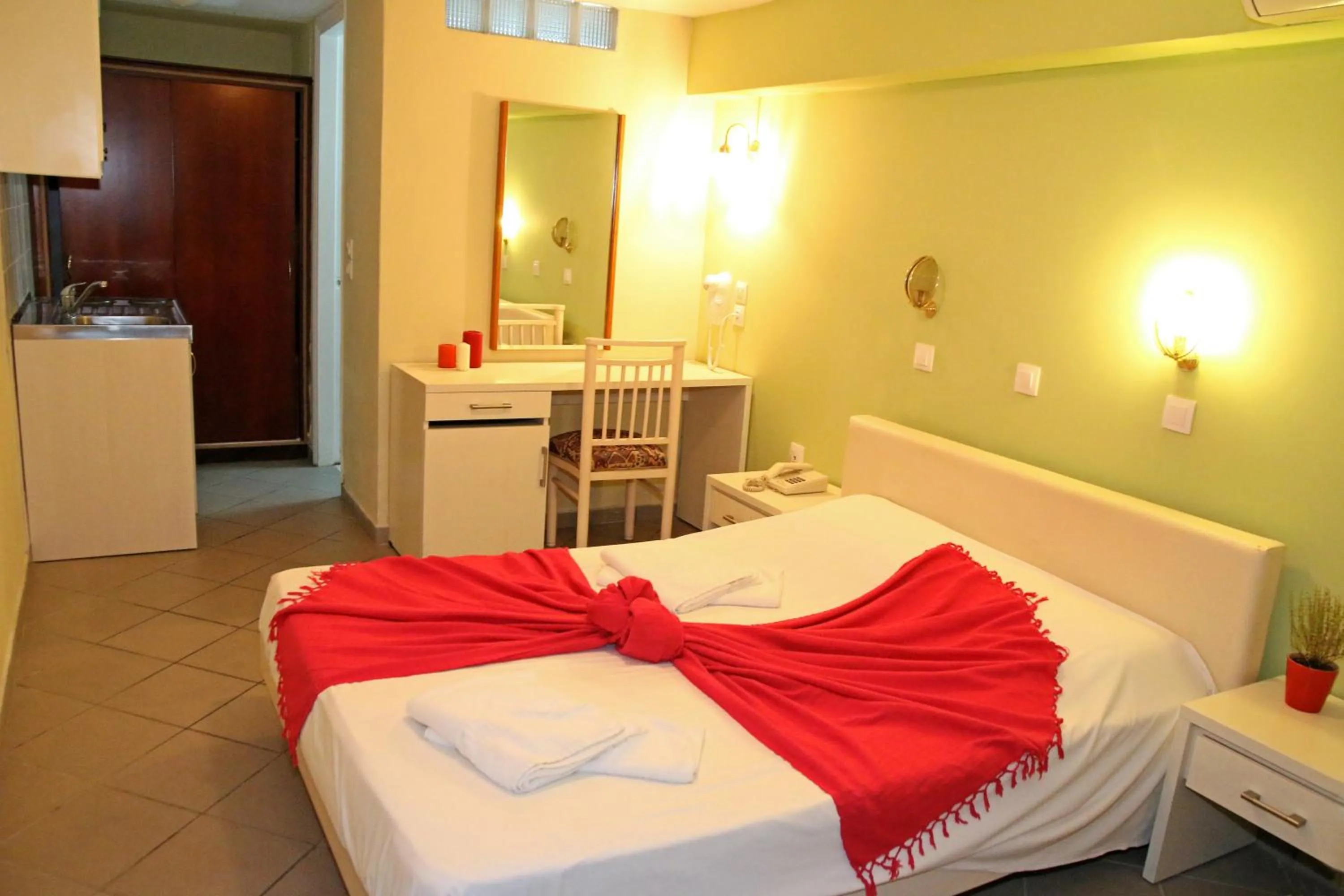 Bedroom, Bed in Mediterranean Blue