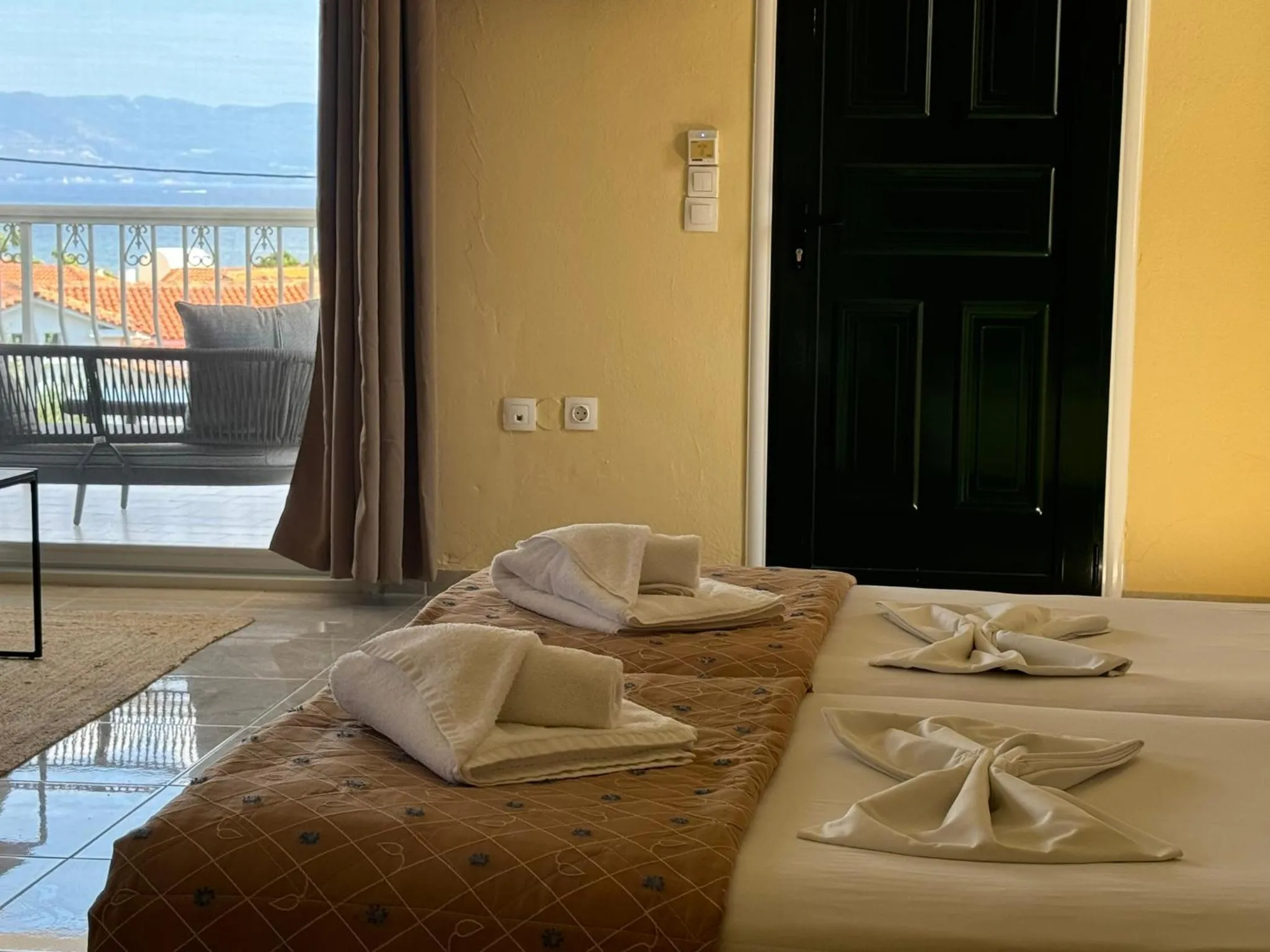 Bedroom, Bed in Mediterranean Blue