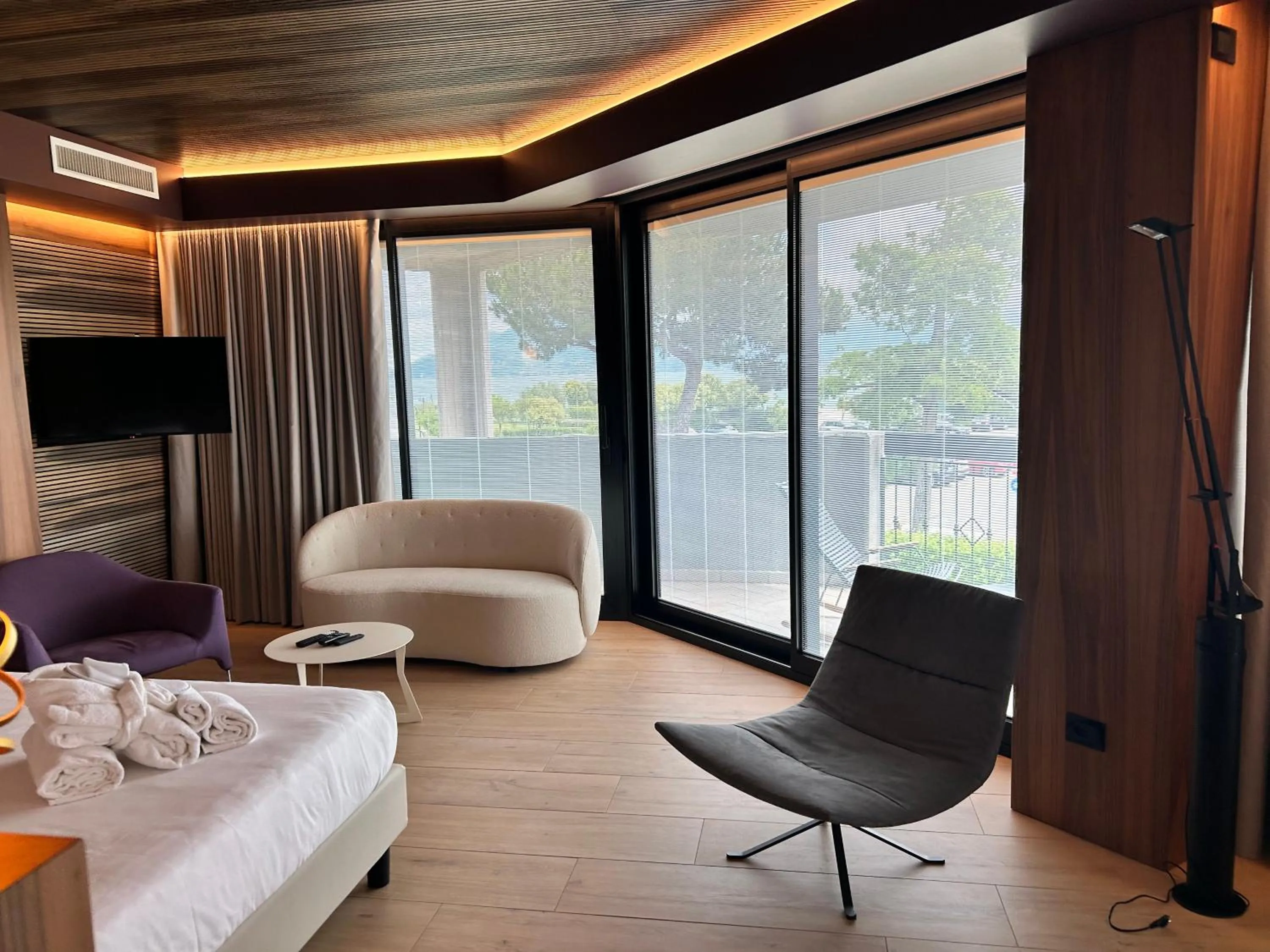 Communal lounge/ TV room in Alevic Hotel Sirmione