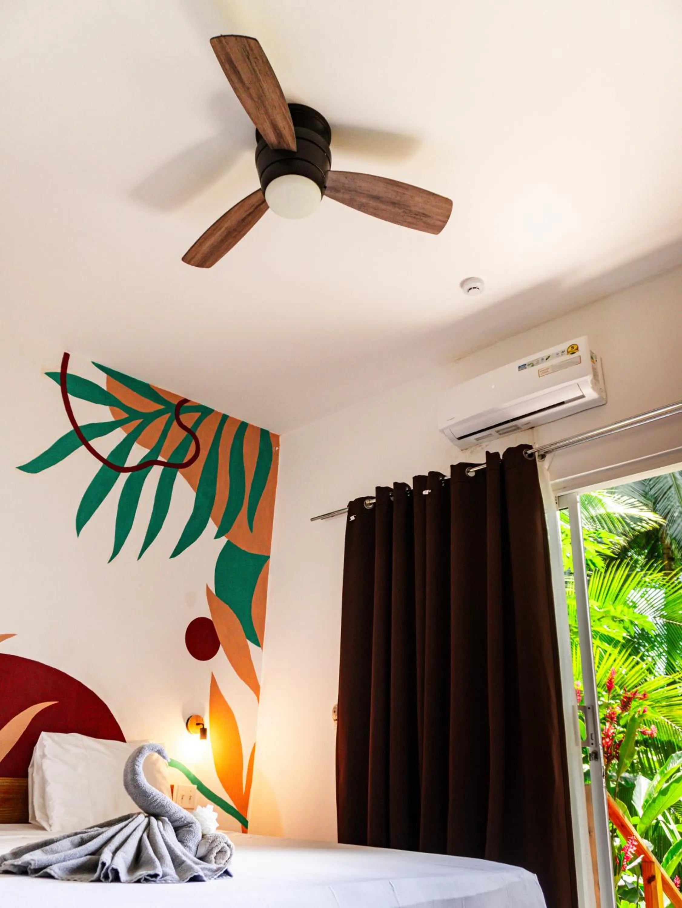 air conditioner, Bed in Somewhere