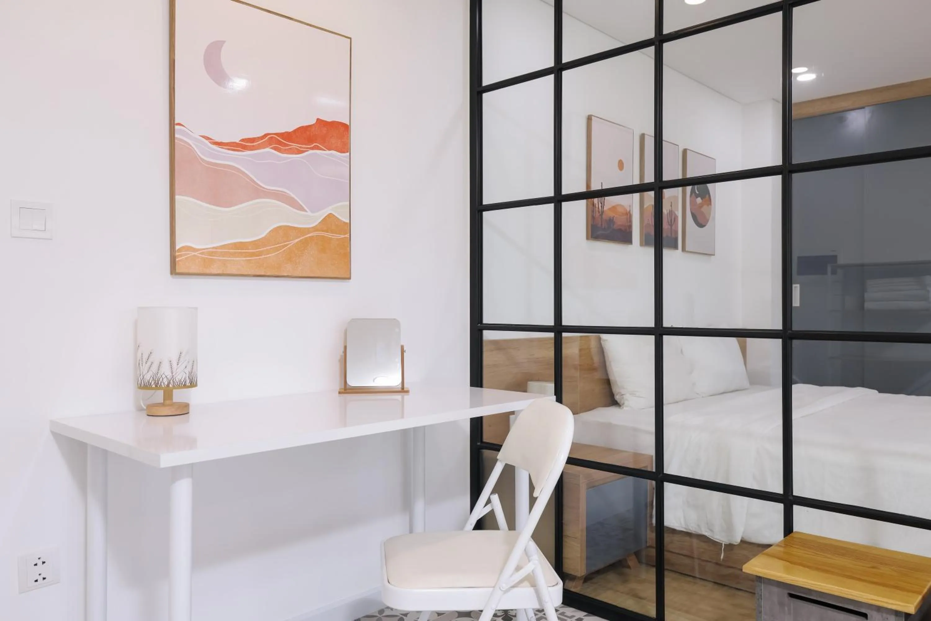 Bed in LAGOM APARTMENT AND HOTEL