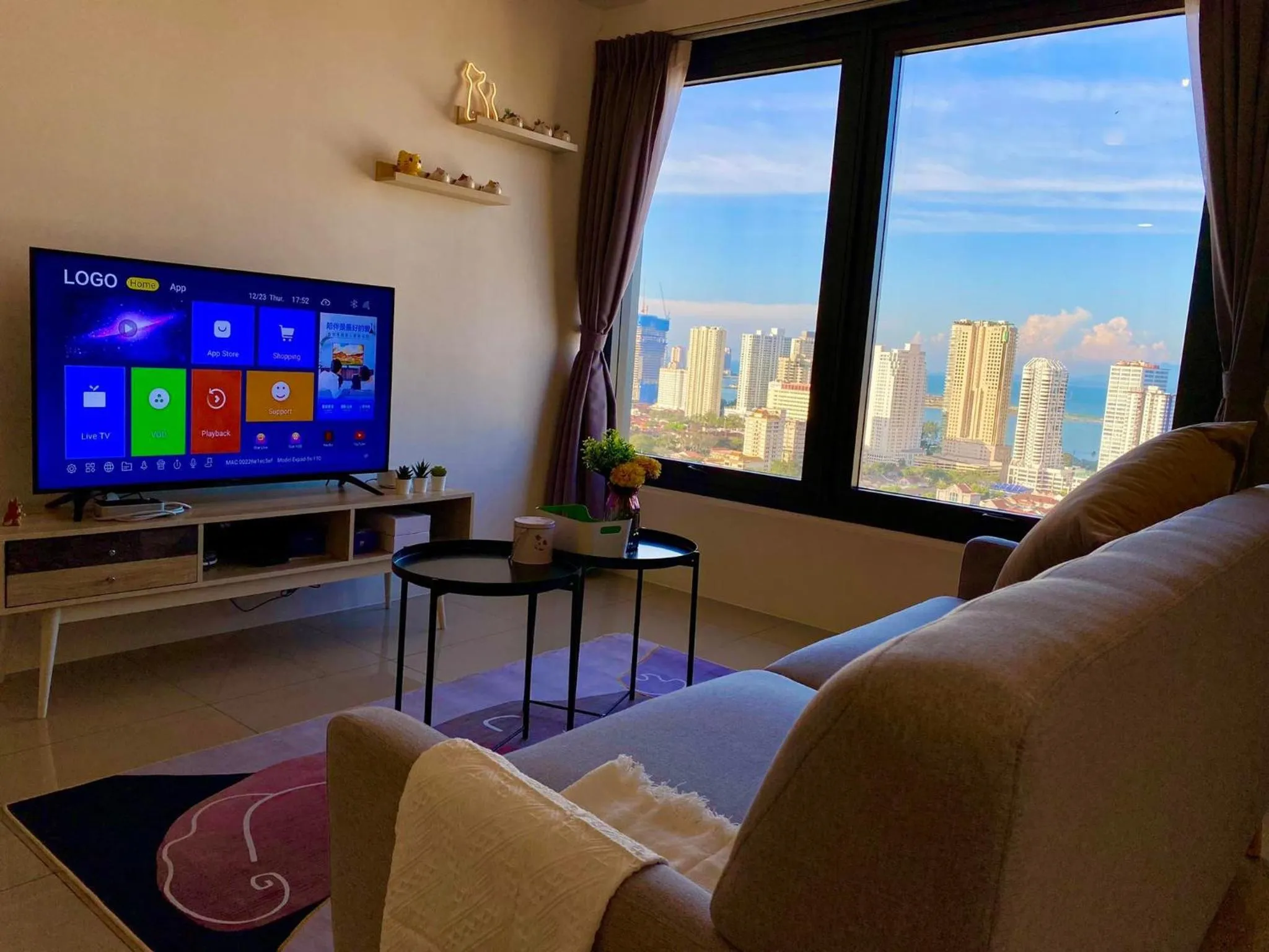TV and multimedia in Tropicana 218 Macalister Sea & City View by stayCATion Homestay
