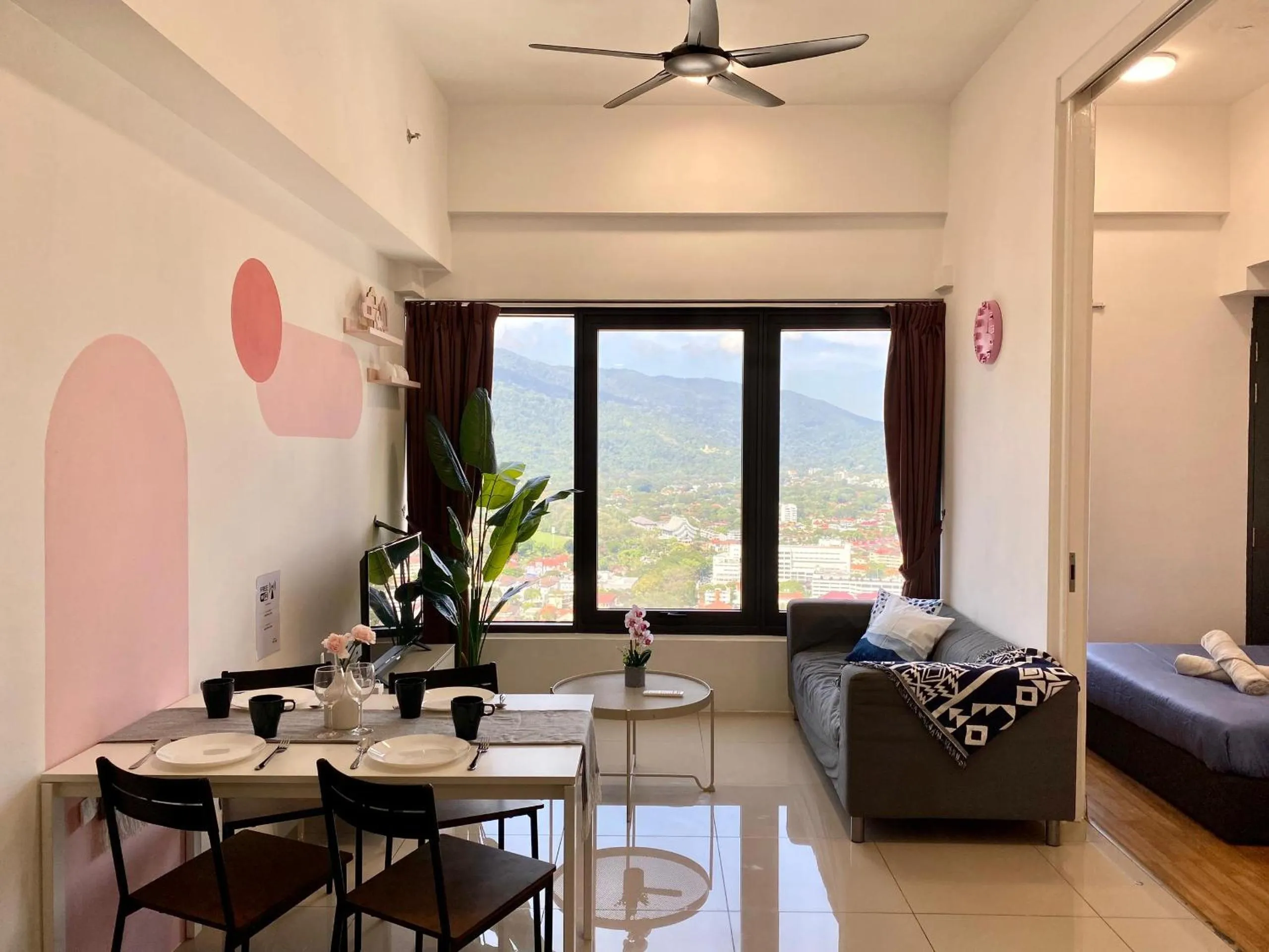 Living room in Tropicana 218 Macalister Sea & City View by stayCATion Homestay