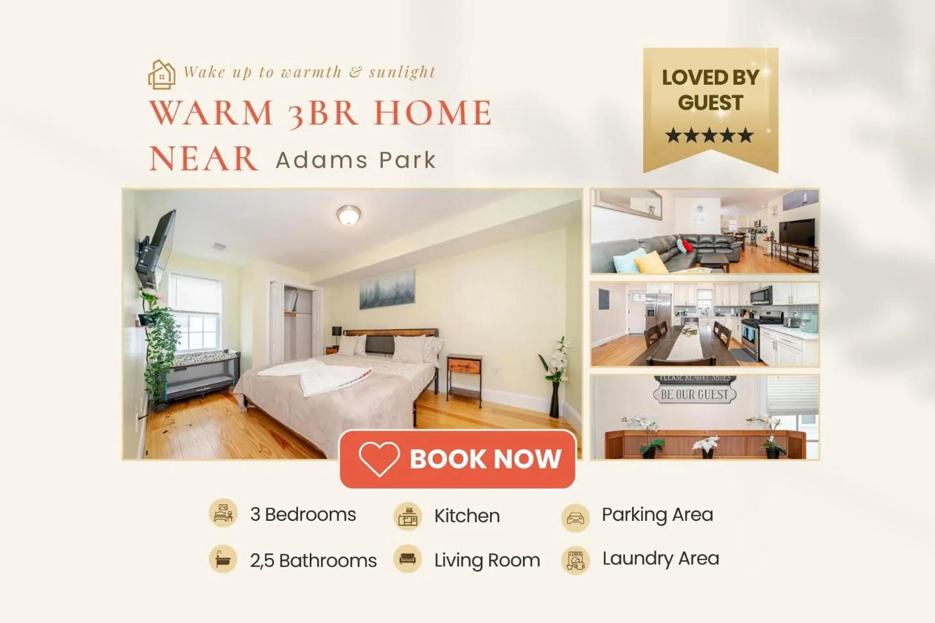 Bed in 39 - 3BR Quincy - Stunning Townhouse near Adams