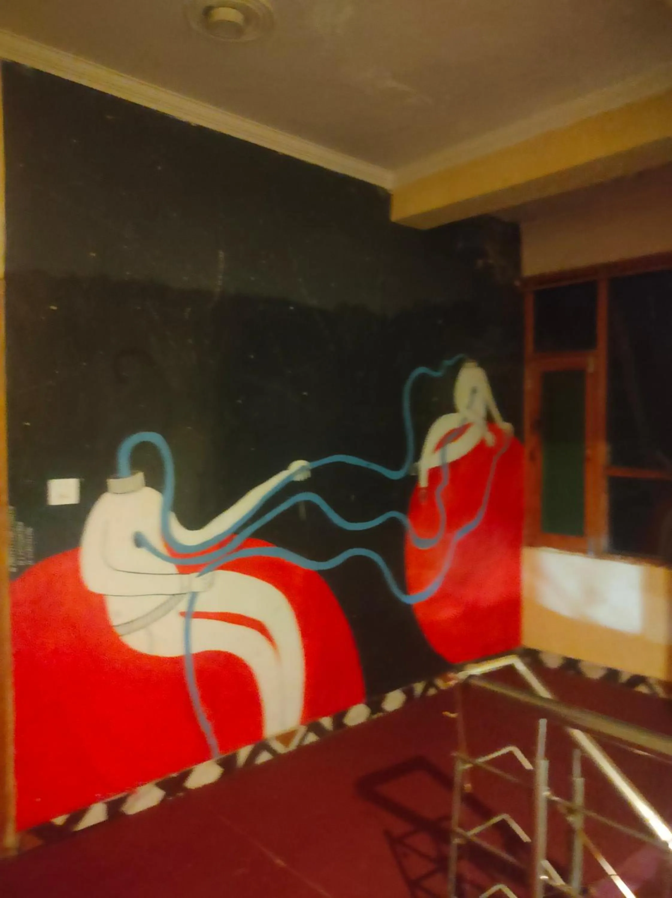 Lobby or reception in indian backpackers hostel