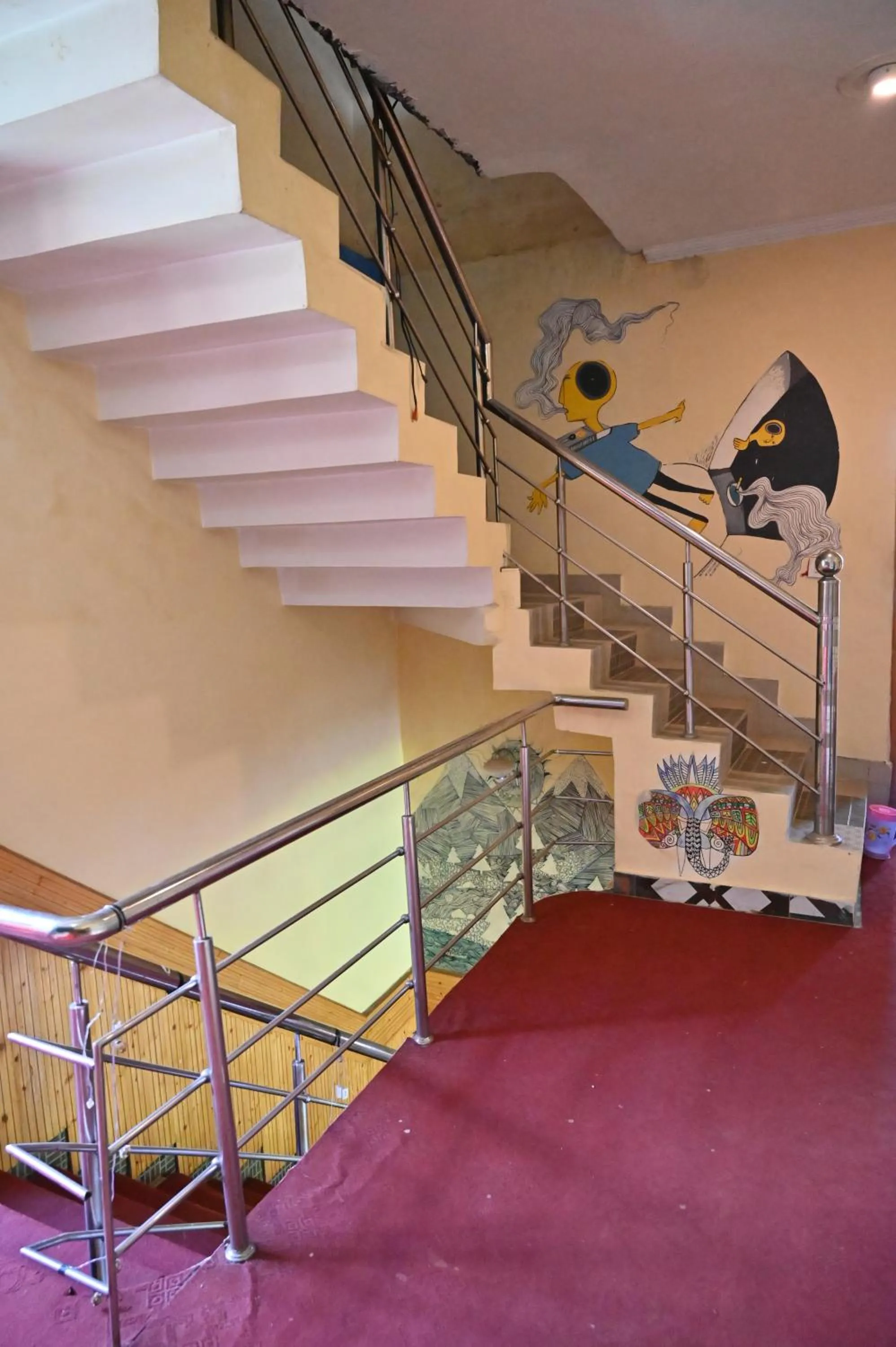 Lobby or reception in indian backpackers hostel